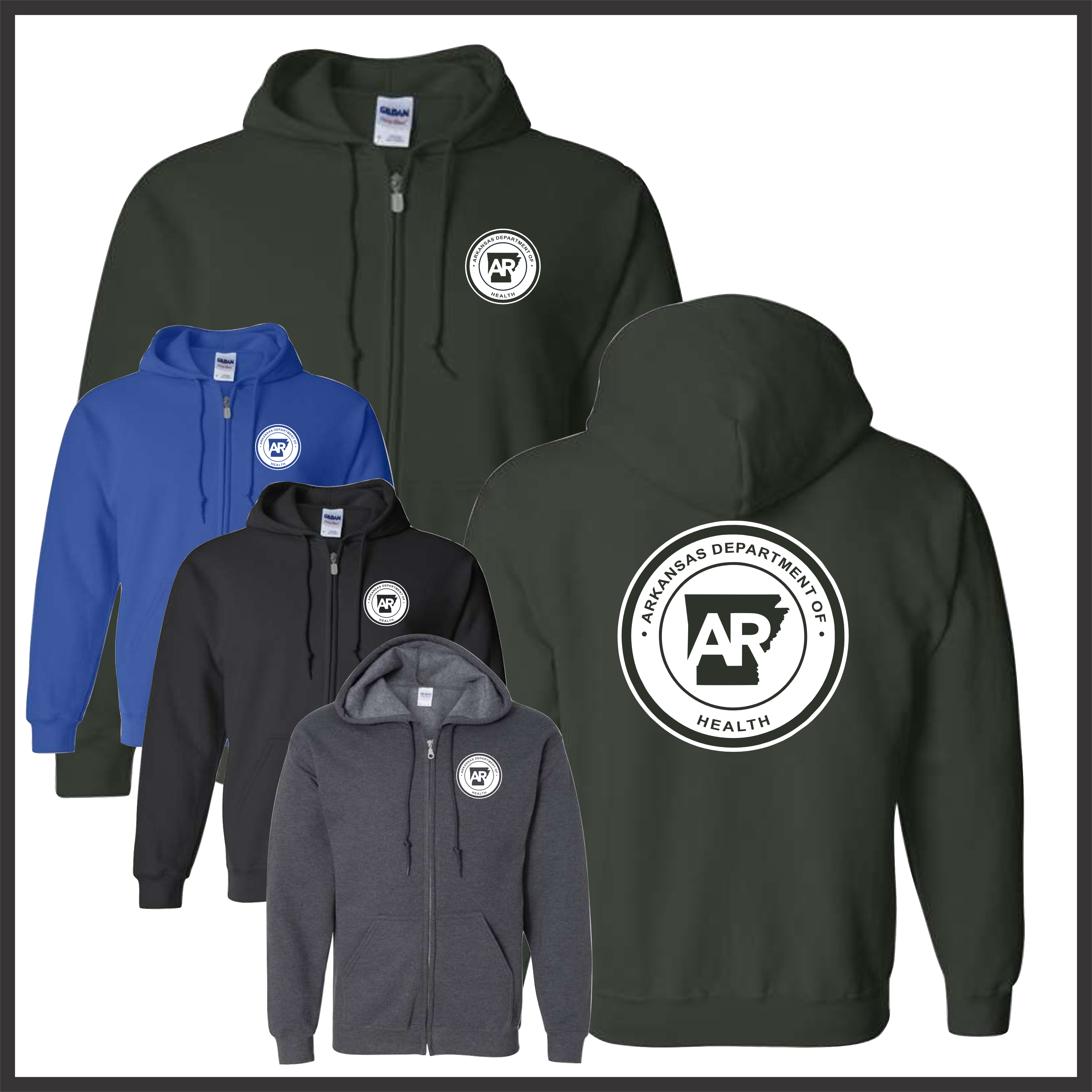 ADH Saline County Cotton Blend Full Zip Hooded Sweatshirt Jacket