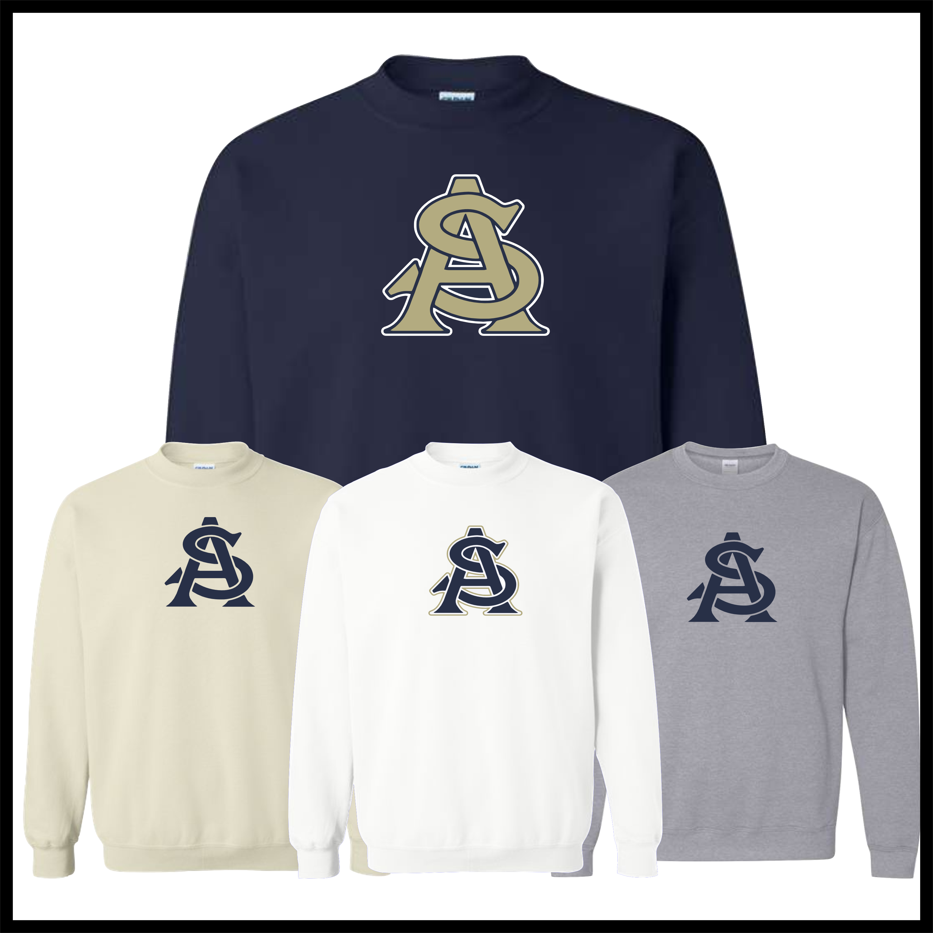 AR SWAT - AS LOGO *GOLD* Cotton Blend Crewneck Sweatshirt