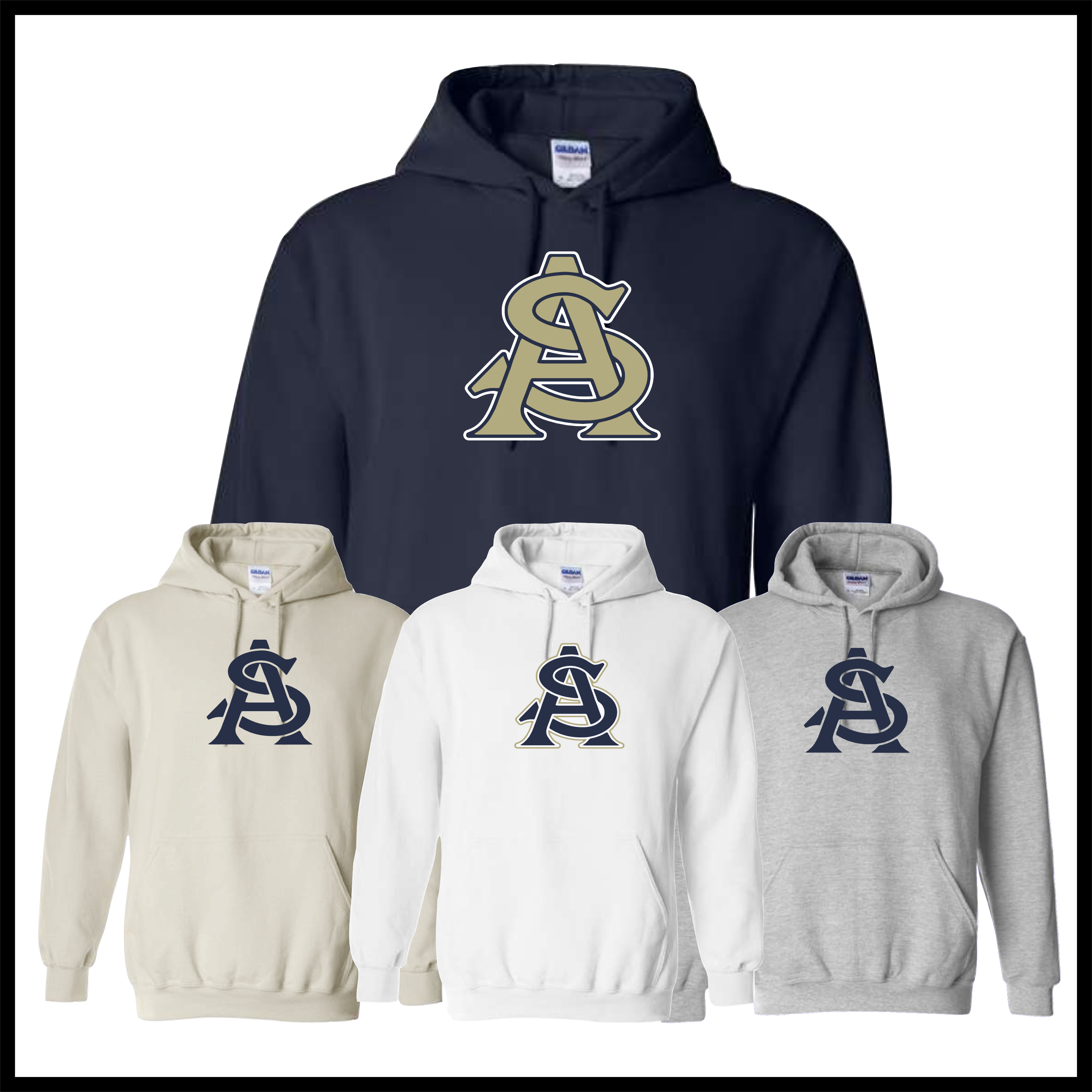 AR SWAT - AS LOGO *GOLD* Cotton Blend Hoodie Sweatshirt
