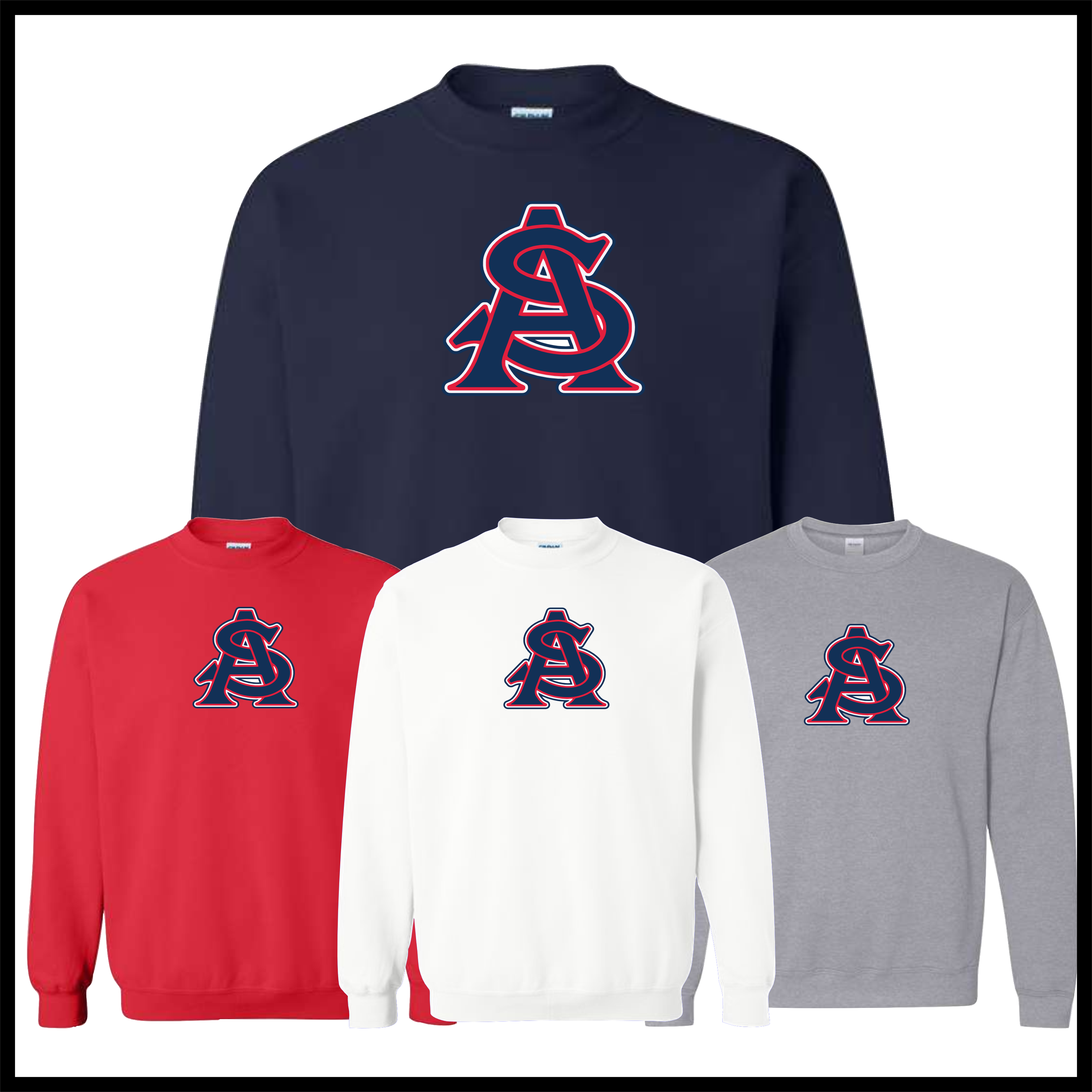AR SWAT - AS LOGO *RED* Cotton Blend Crewneck Sweatshirt