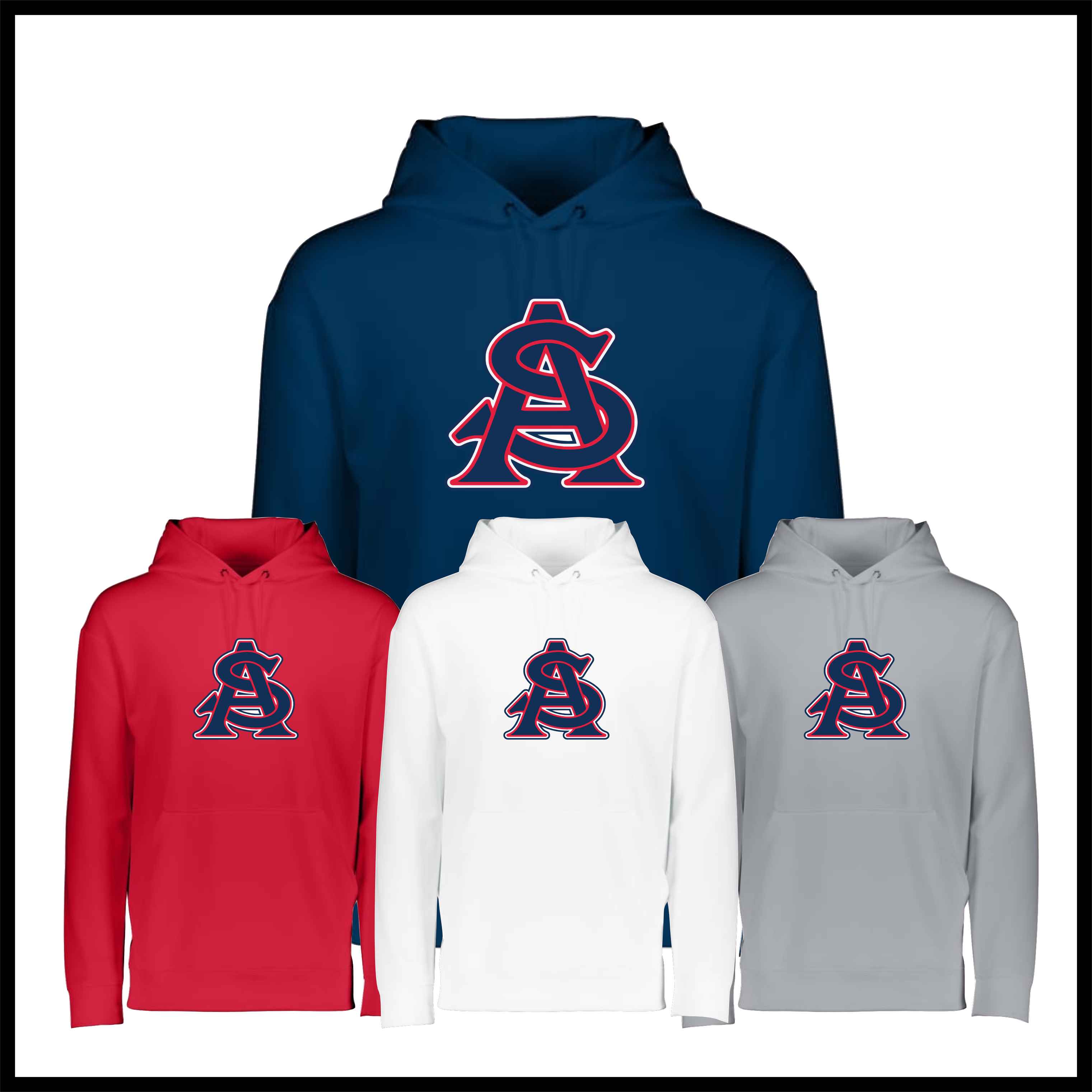 AR SWAT - AS LOGO *RED* 100% Poly Wicking Hoodie Sweatshirt