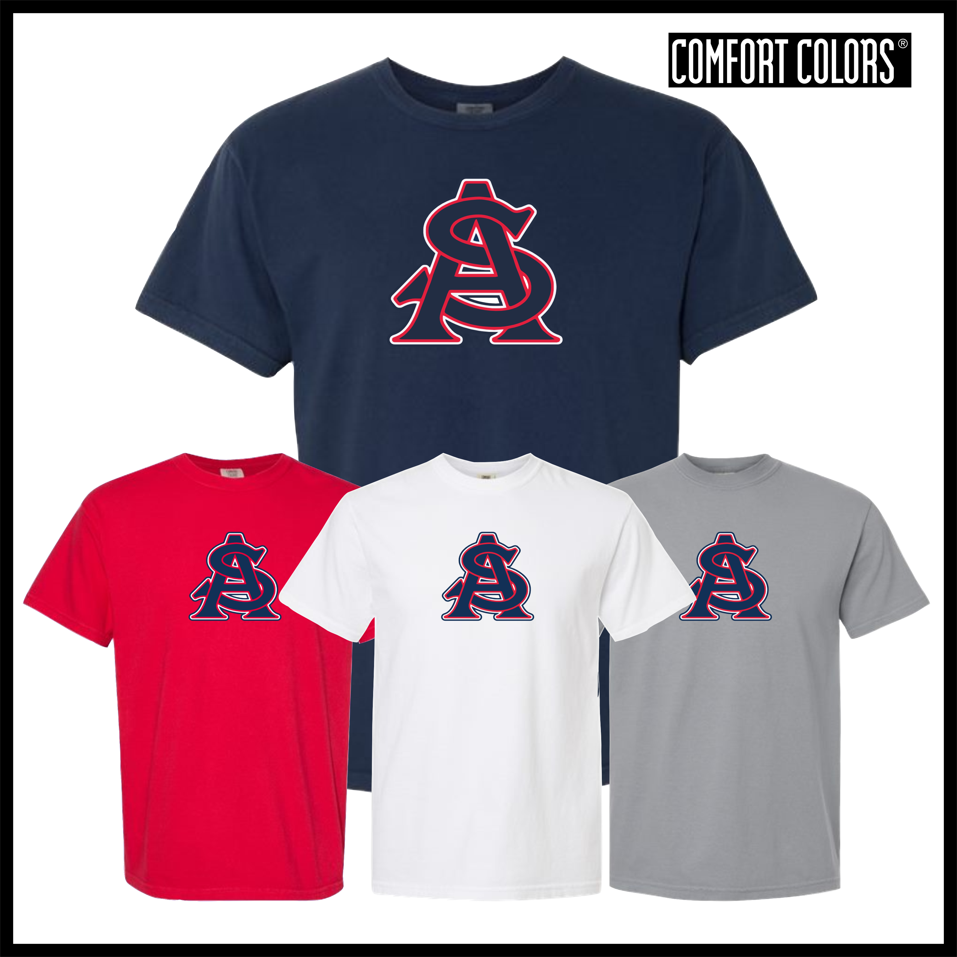 AR SWAT - AS LOGO *RED* Short Sleeve Comfort Colors T-Shirt