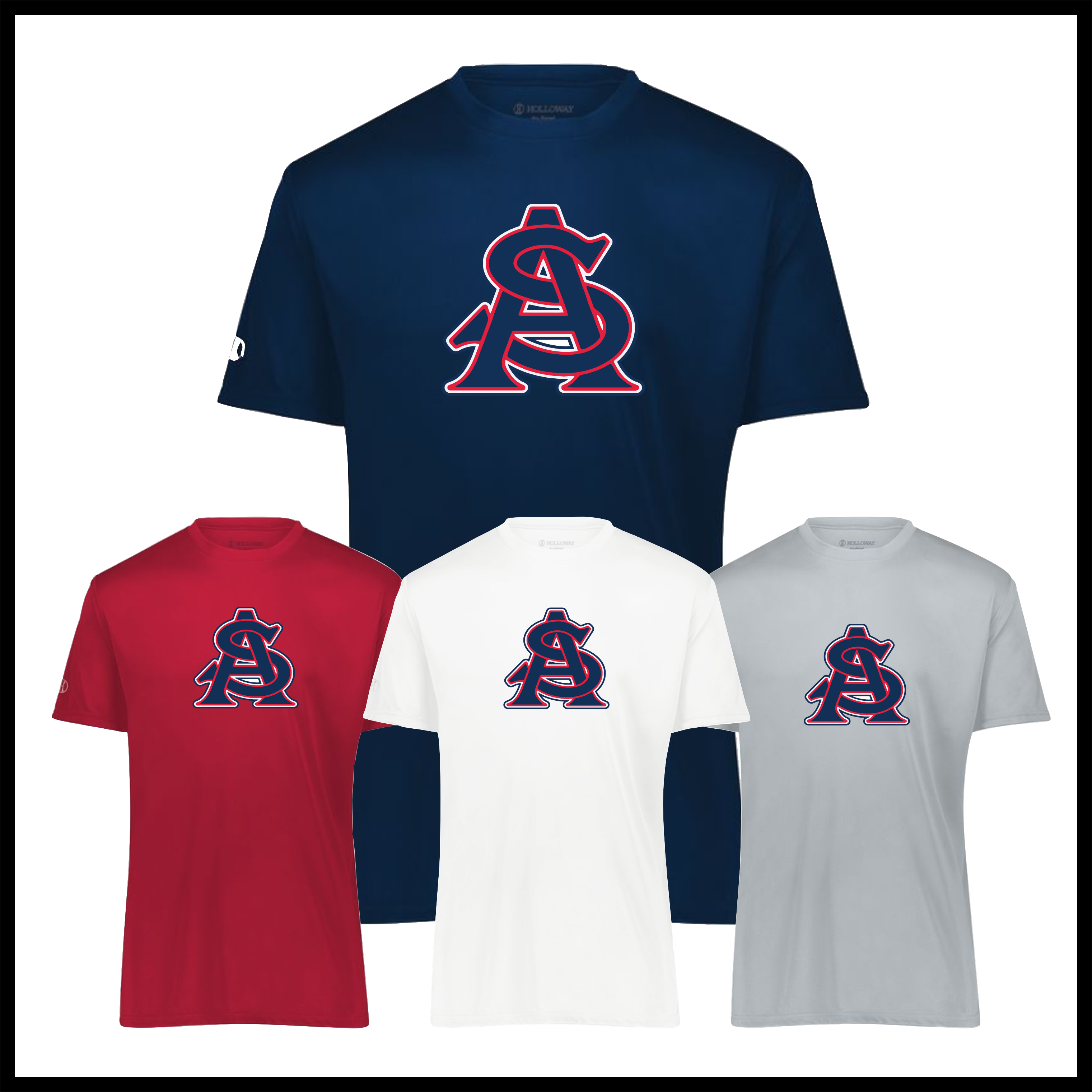 AR SWAT - AS LOGO *RED* Short Sleeve 100% Poly Wicking T-Shirt