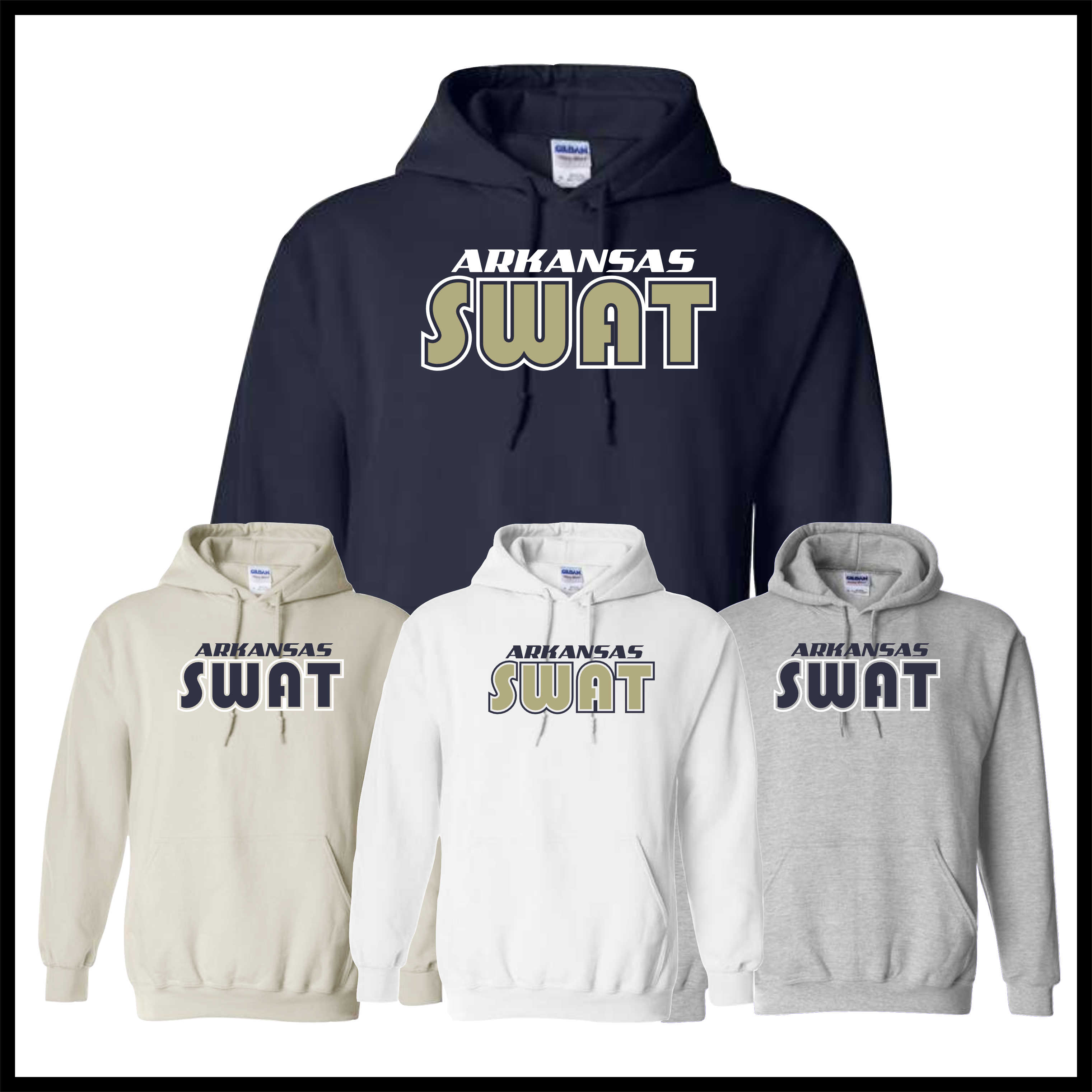 AR SWAT - SWAT TEXT *GOLD* Cotton Blend Hoodie Sweatshirt