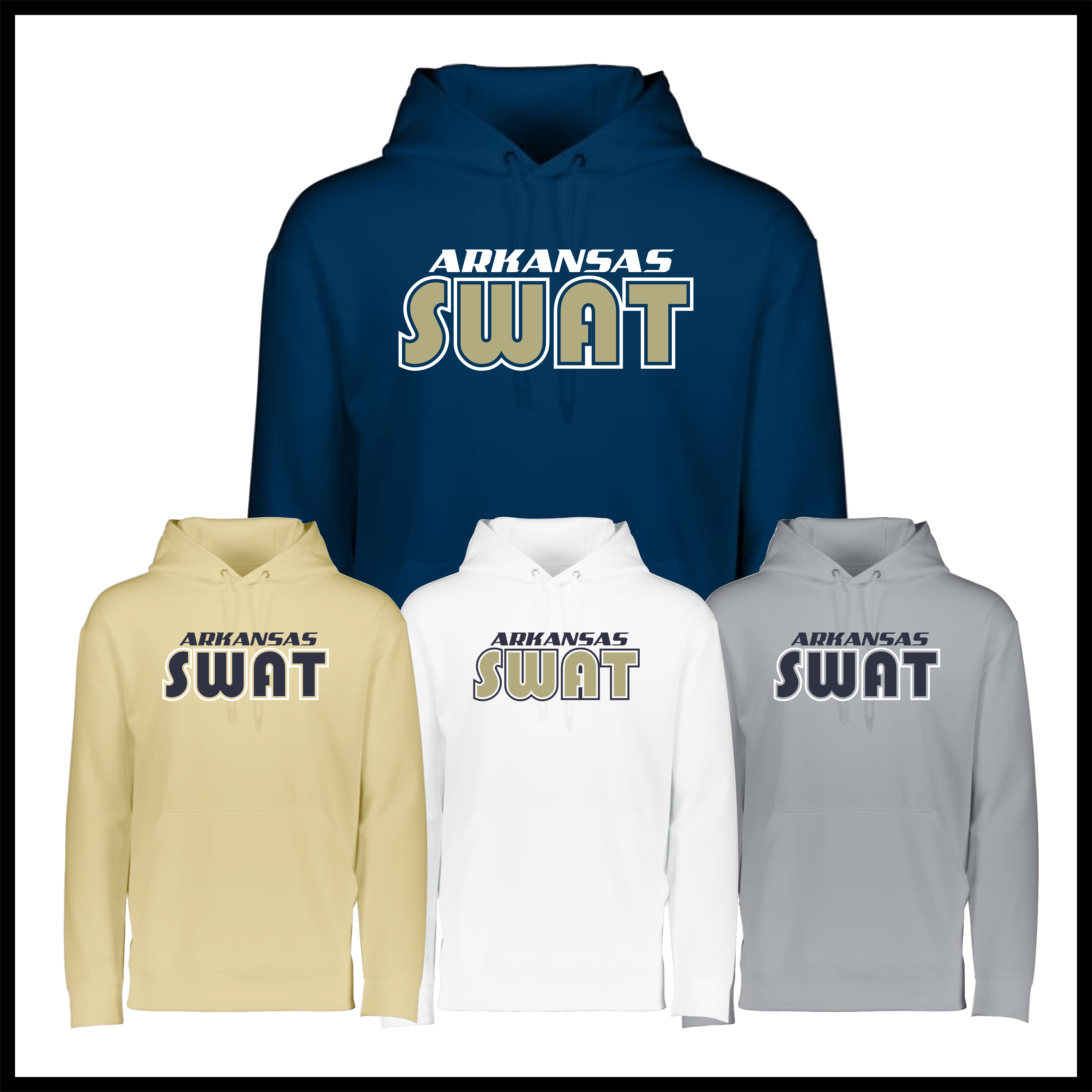AR SWAT - SWAT TEXT *GOLD* 100% Poly Wicking Hoodie Sweatshirt