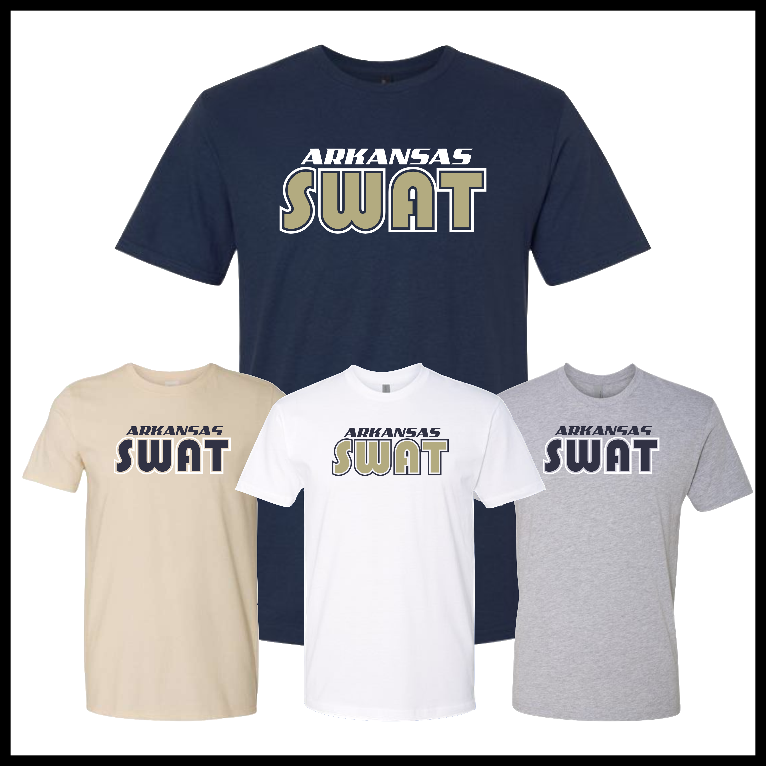 AR SWAT - SWAT TEXT *GOLD* Short Sleeve Ringspun Cotton T-Shirt