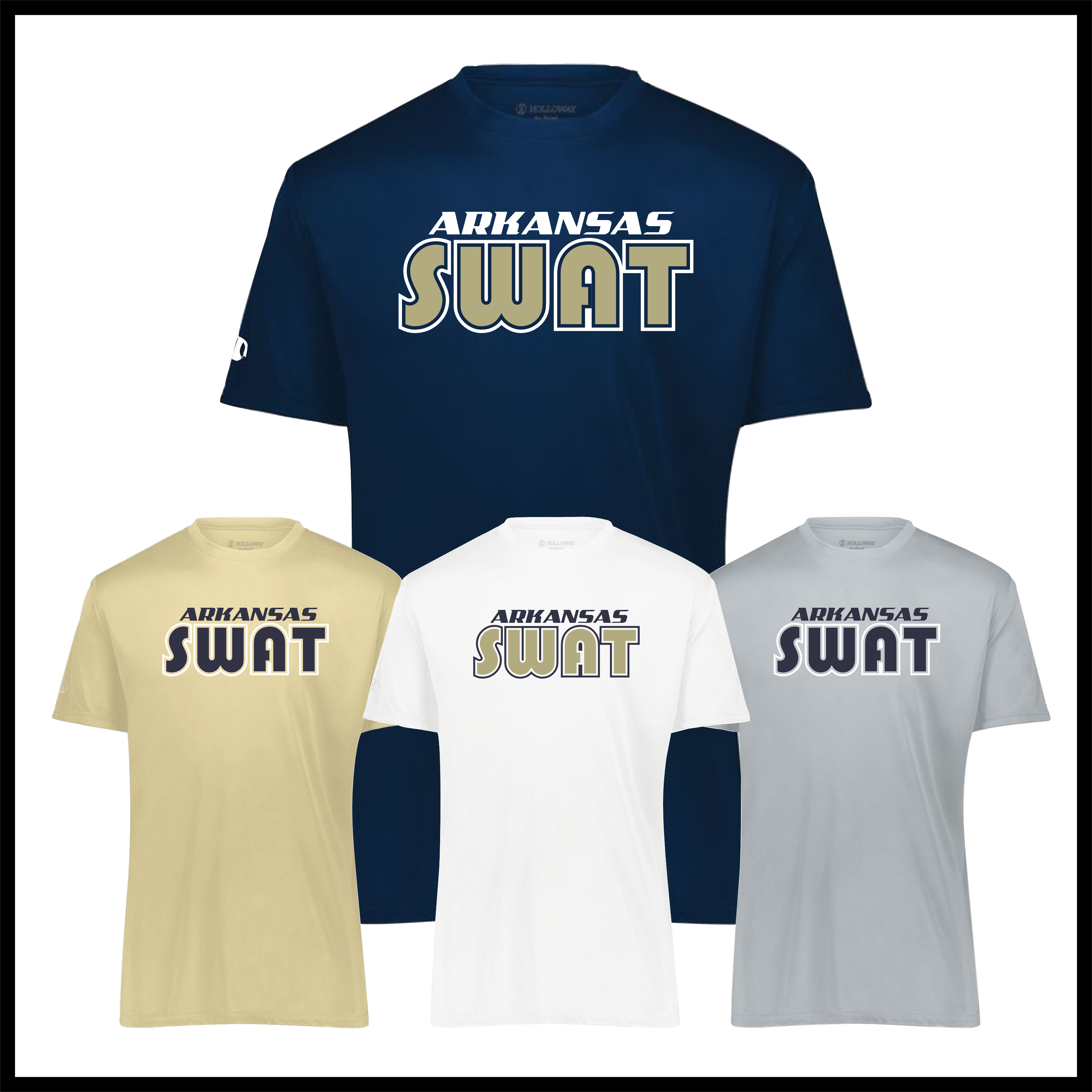 AR SWAT - SWAT TEXT *GOLD* Short Sleeve 100% Poly Wicking T-Shirt