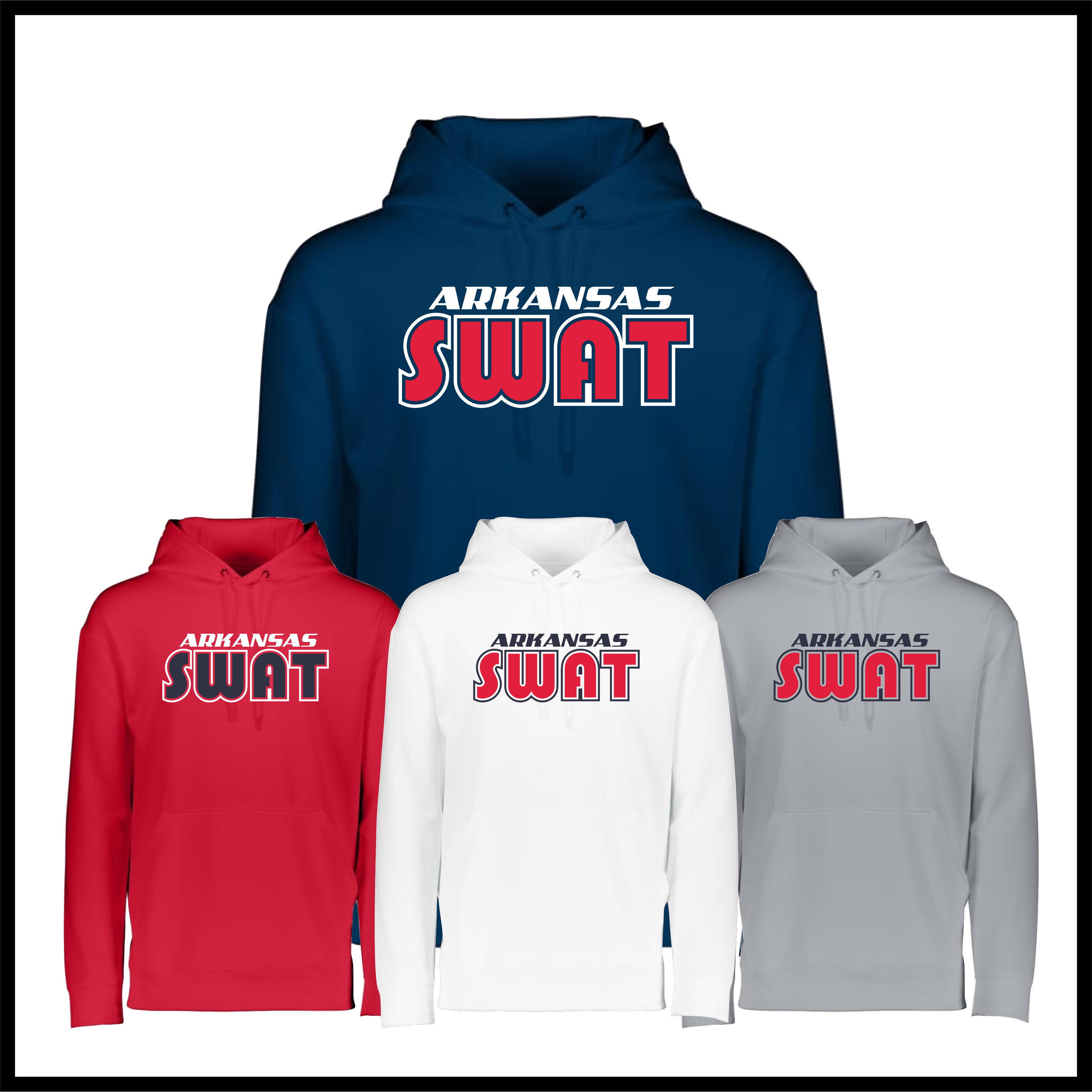 AR SWAT - SWAT TEXT *RED* 100% Poly Wicking Hoodie Sweatshirt