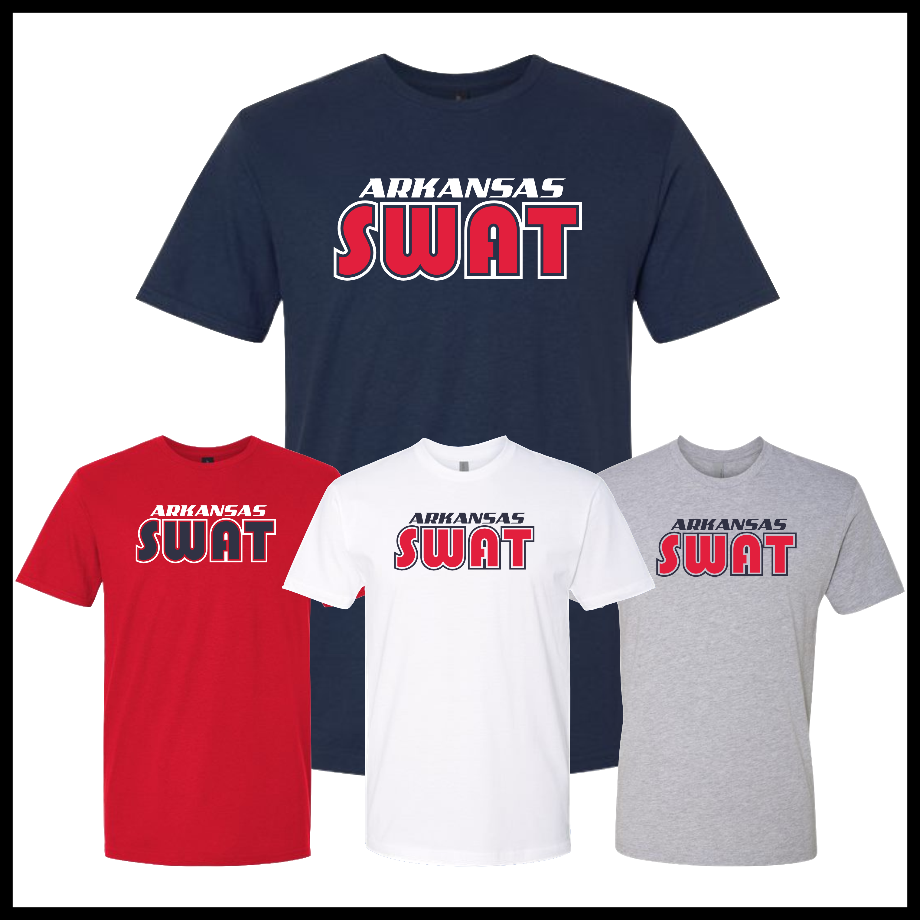 AR SWAT - SWAT TEXT *RED* Short Sleeve Ringspun Cotton T-Shirt
