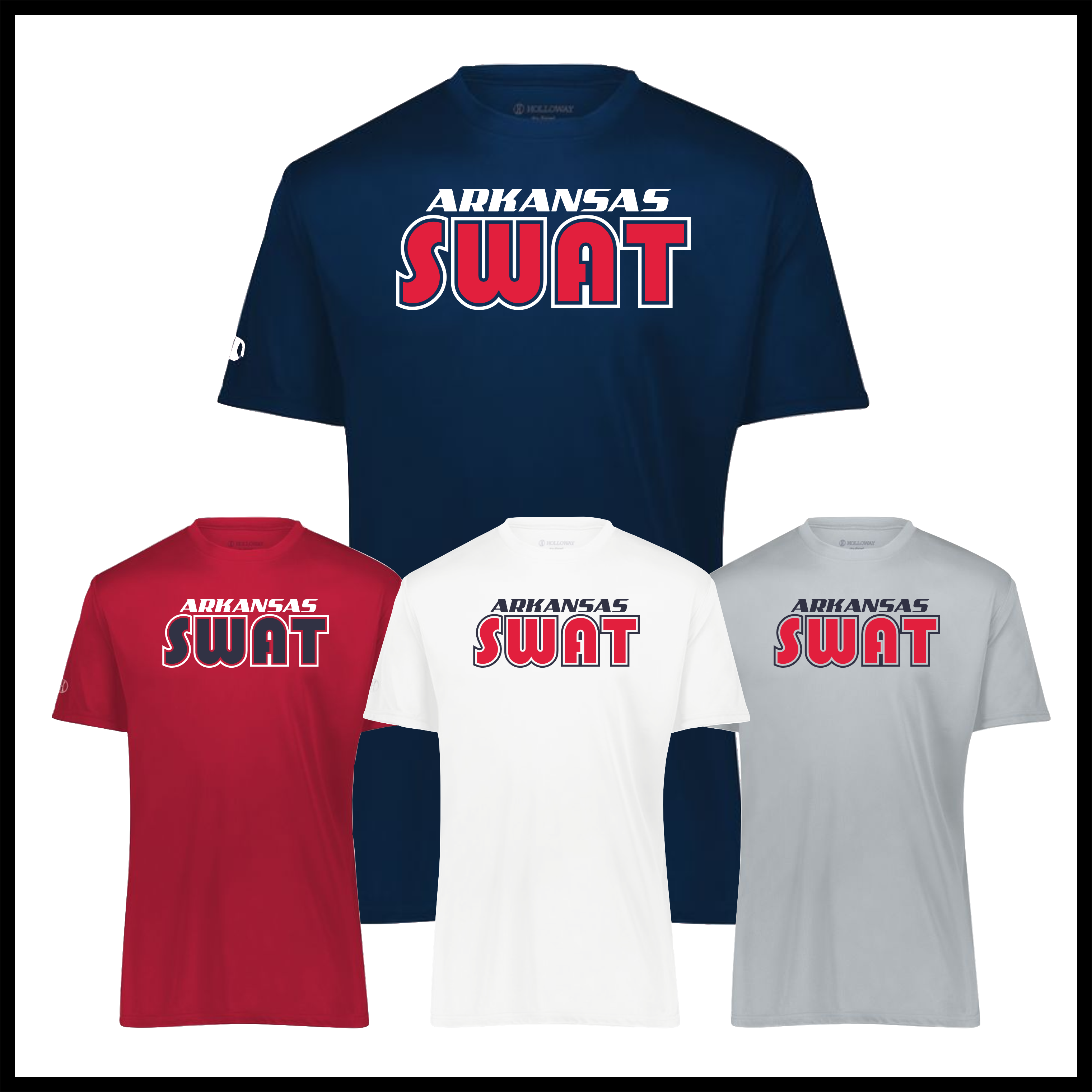 AR SWAT - SWAT TEXT *RED* Short Sleeve 100% Poly Wicking T-Shirt