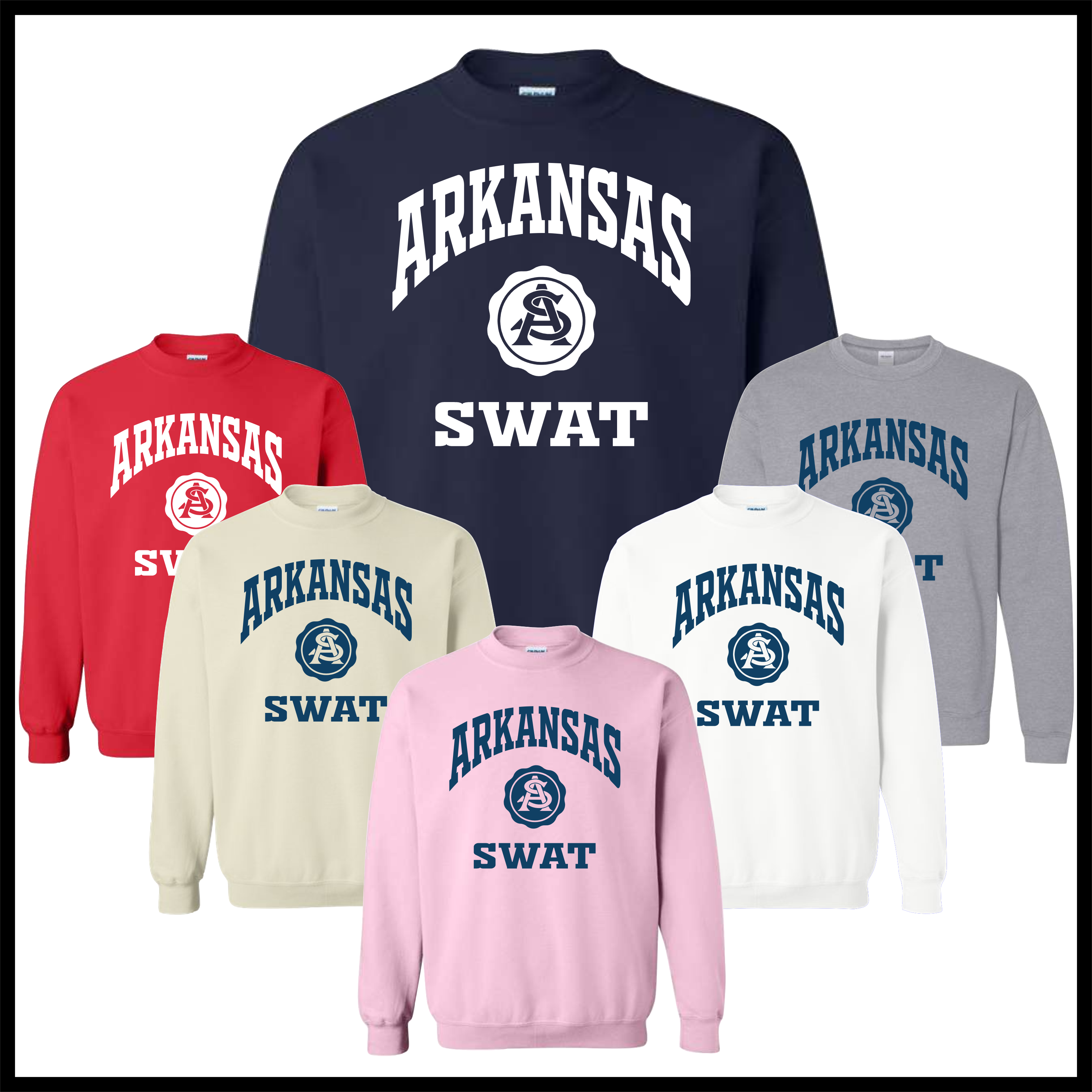 AR SWAT - BLOCK TEXT Cotton Blend Crewneck Sweatshirt