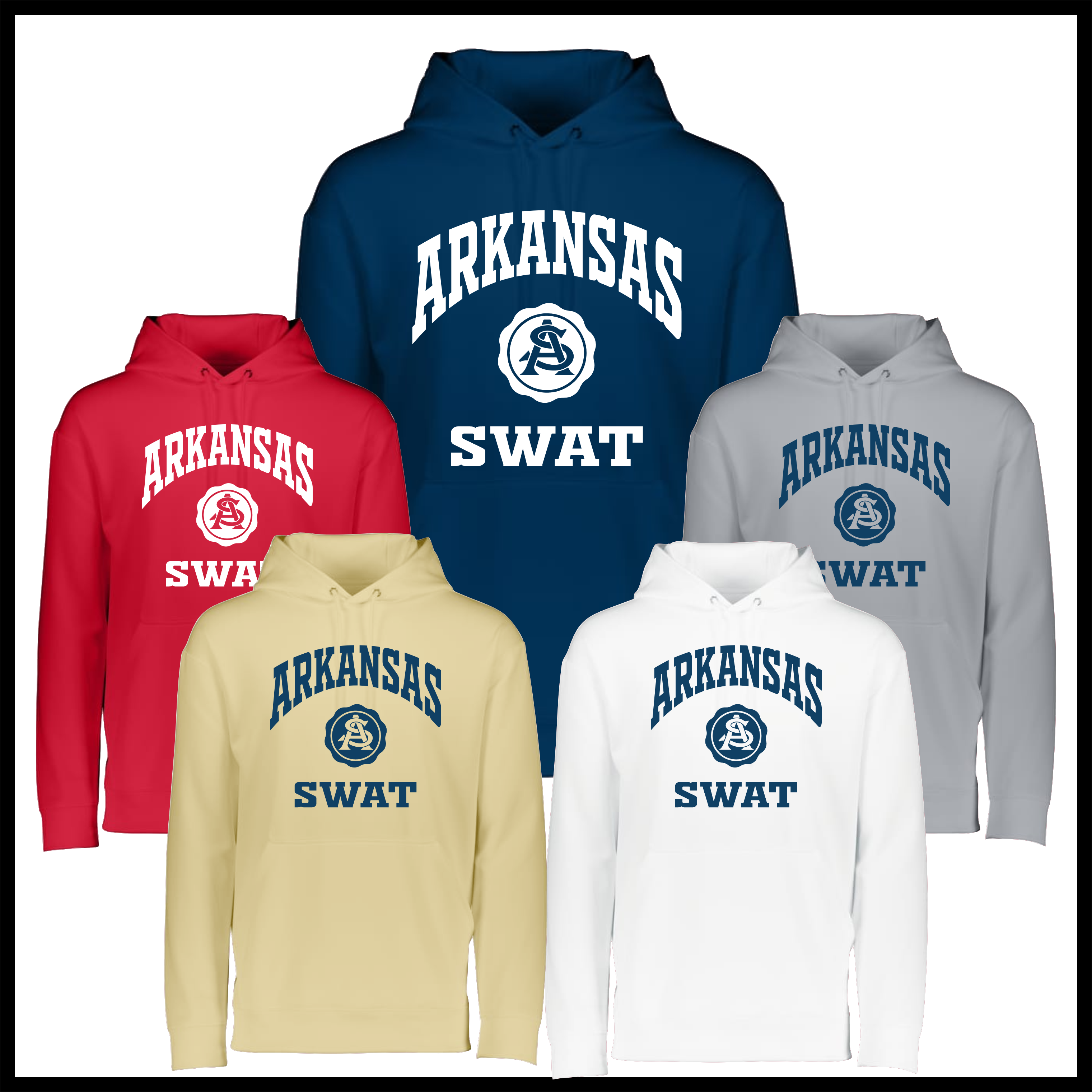 AR SWAT - BLOCK TEXT 100% Poly Wicking Hoodie Sweatshirt