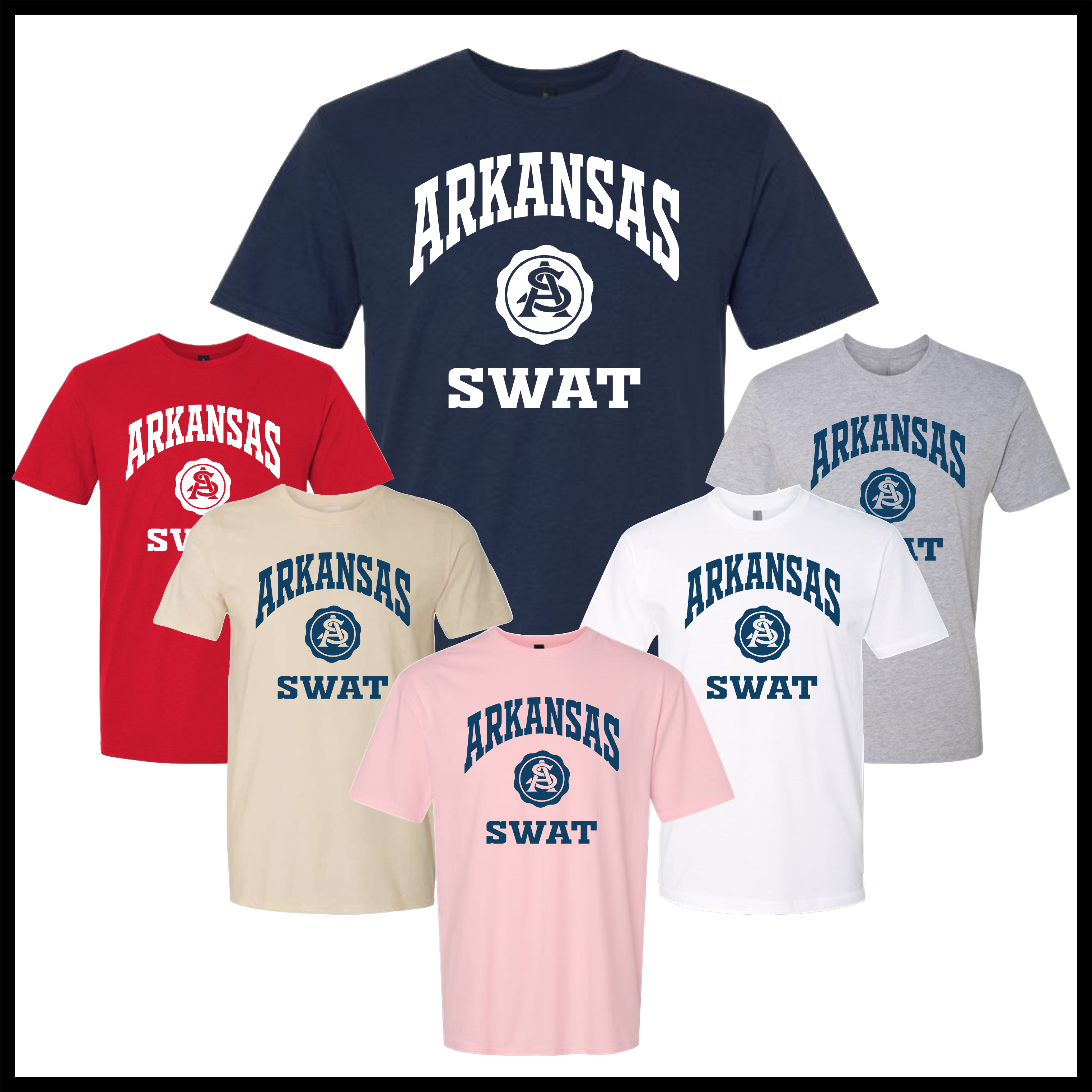 AR SWAT - BLOCK TEXT Short Sleeve Ringspun Cotton T-Shirt