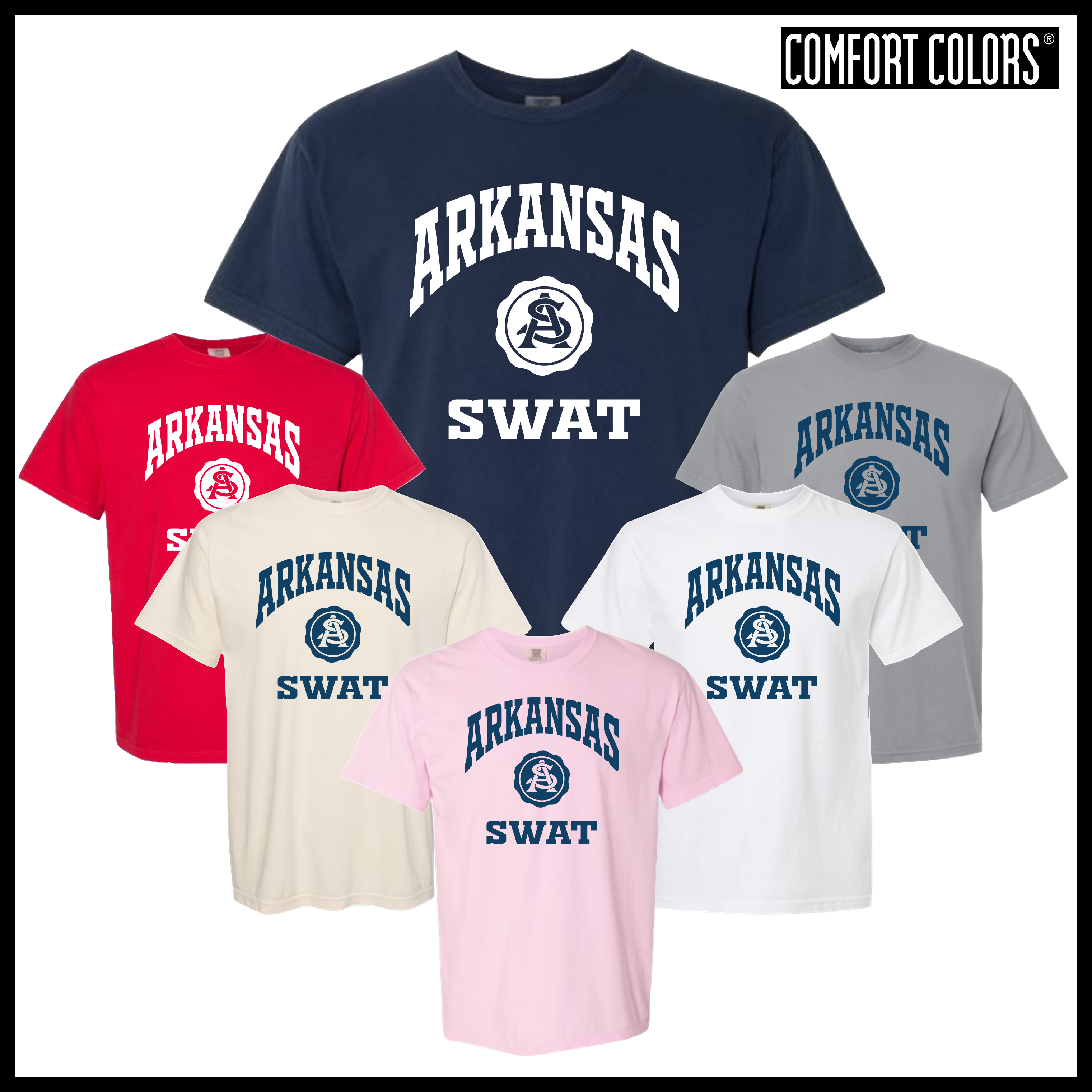 AR SWAT - BLOCK TEXT Short Sleeve Comfort Colors T-Shirt