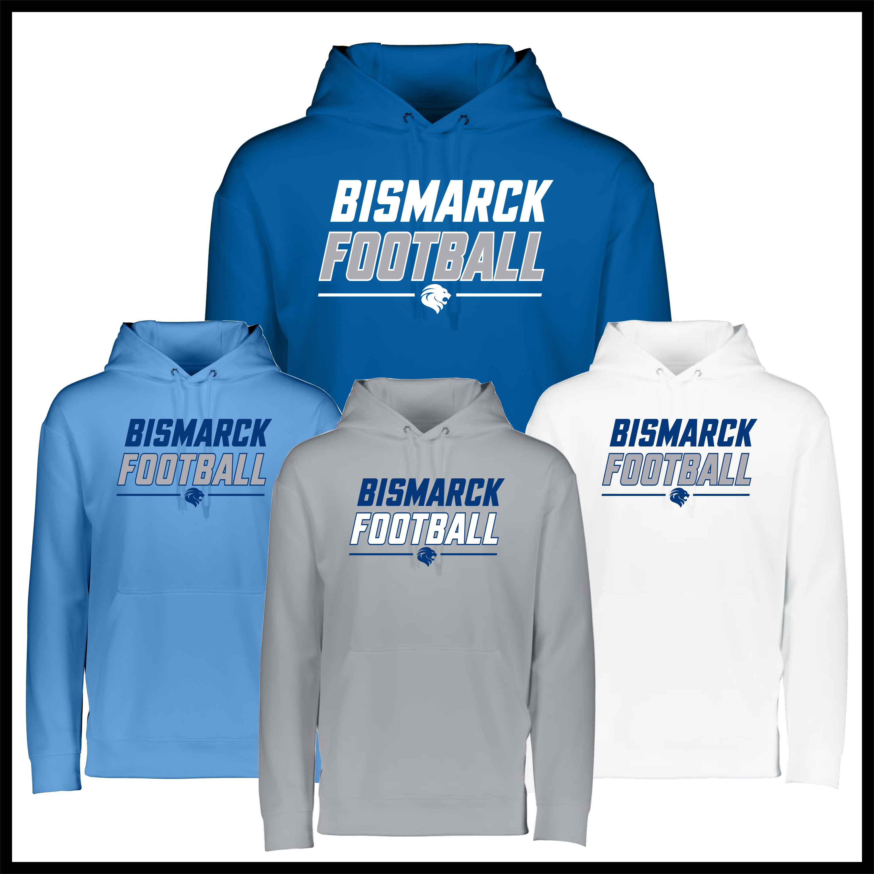 Bismarck Football 100% Poly Wicking Hoodie Sweatshirt