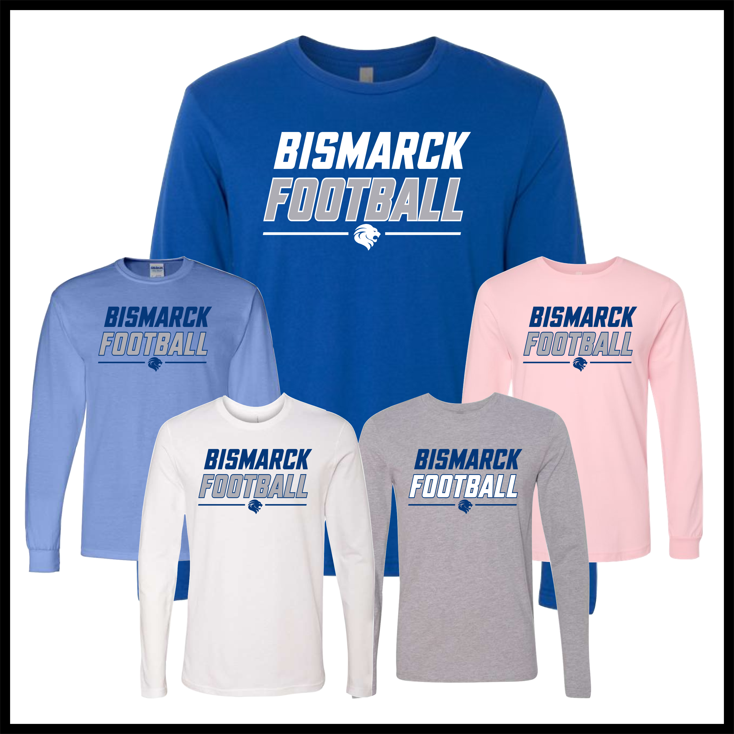 Bismarck Football Long Sleeve Ringspun Cotton T-Shirt