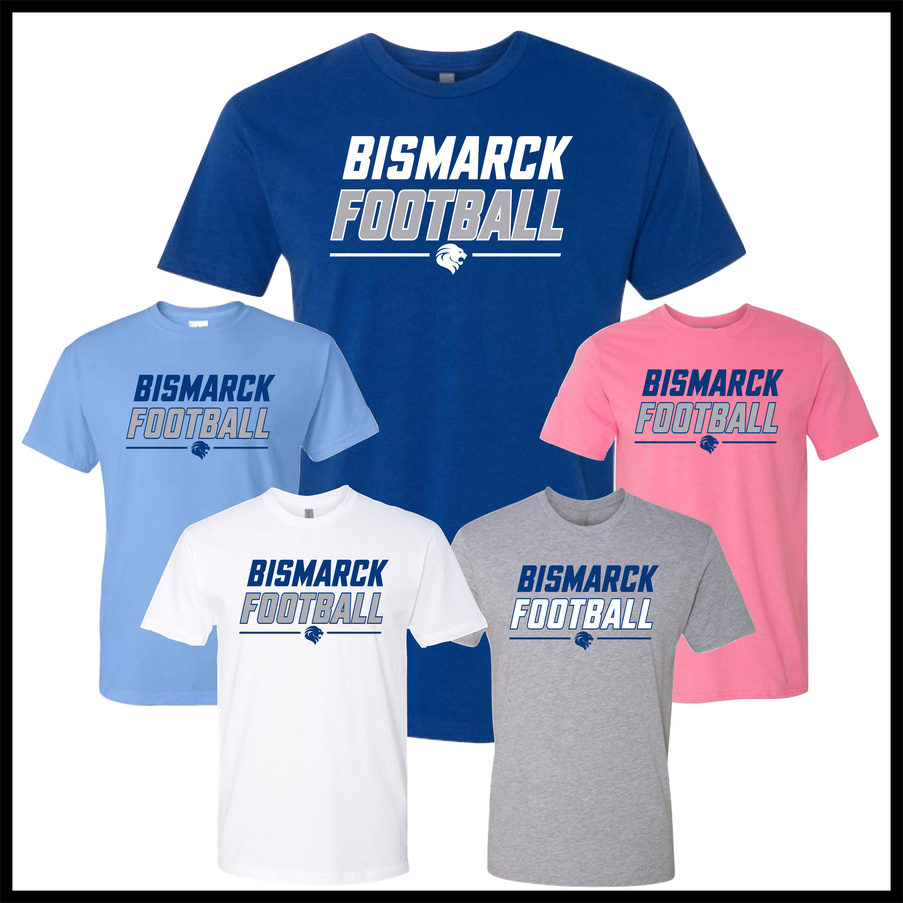 Bismarck Football Short Sleeve Ringspun Cotton T-Shirt
