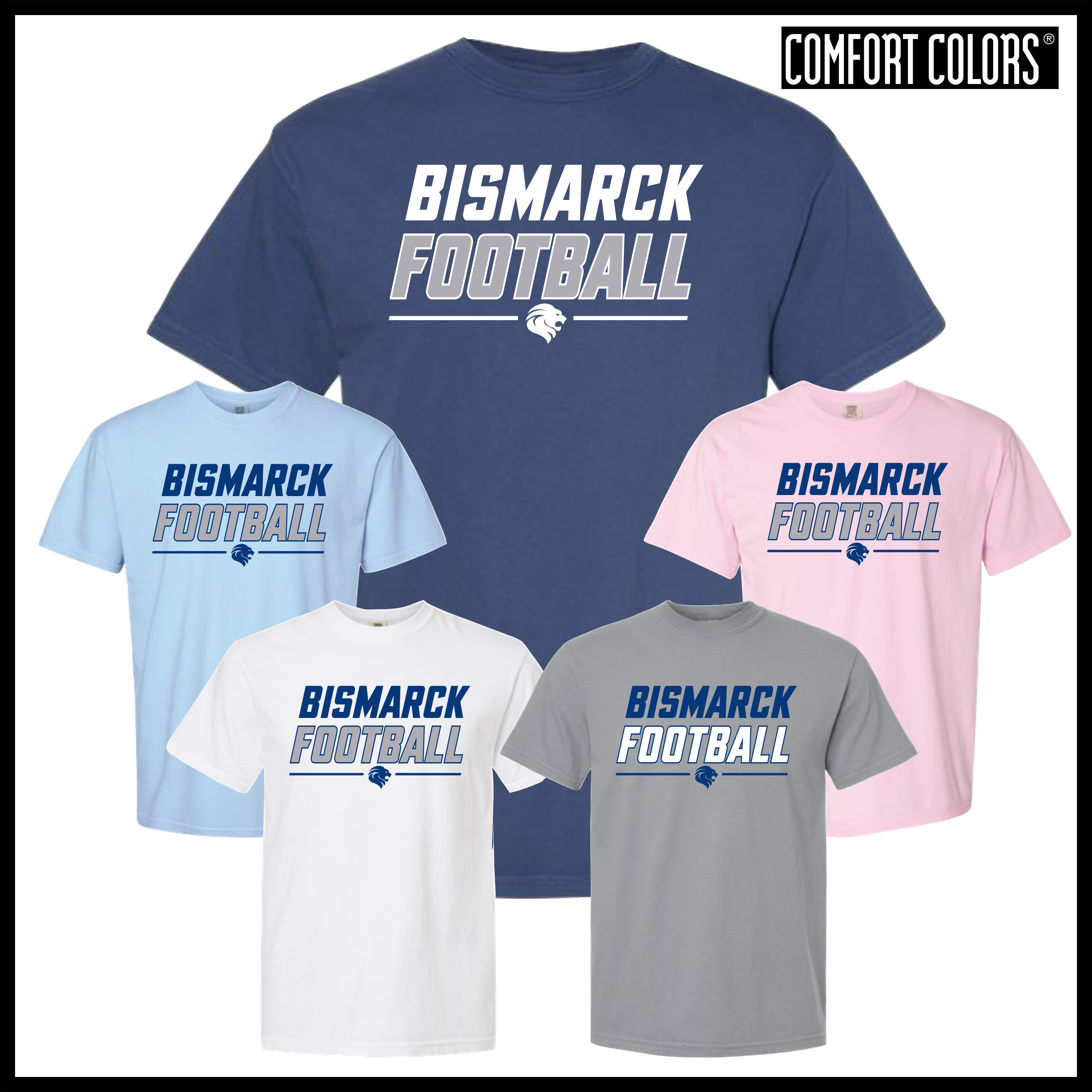 Bismarck Football Short Sleeve Comfort Colors T-Shirt