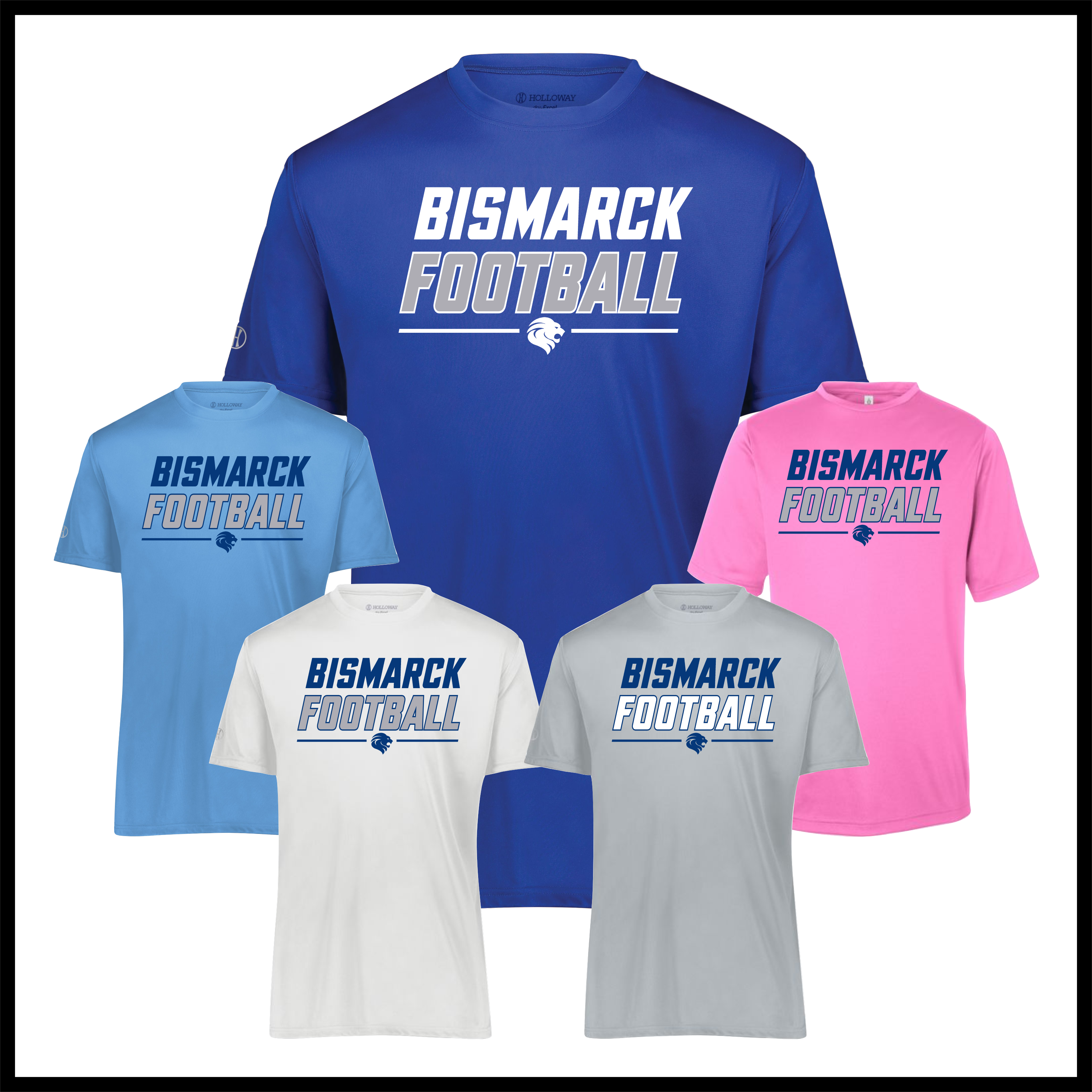Bismarck Football Short Sleeve 100% Poly Wicking T-Shirt