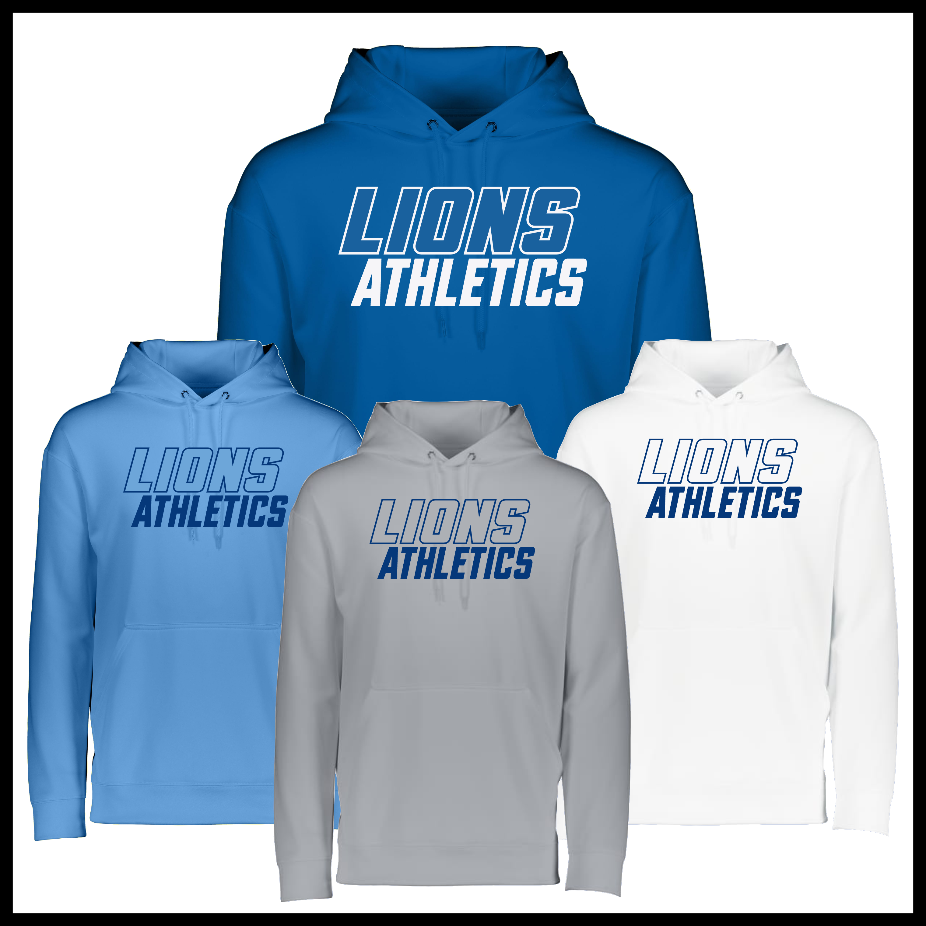 Bismarck Lions Athletics 100% Poly Wicking Hoodie Sweatshirt
