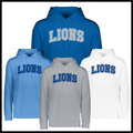 Bismarck Polka Dot LIONS 100% Poly Wicking Hoodie Sweatshirt