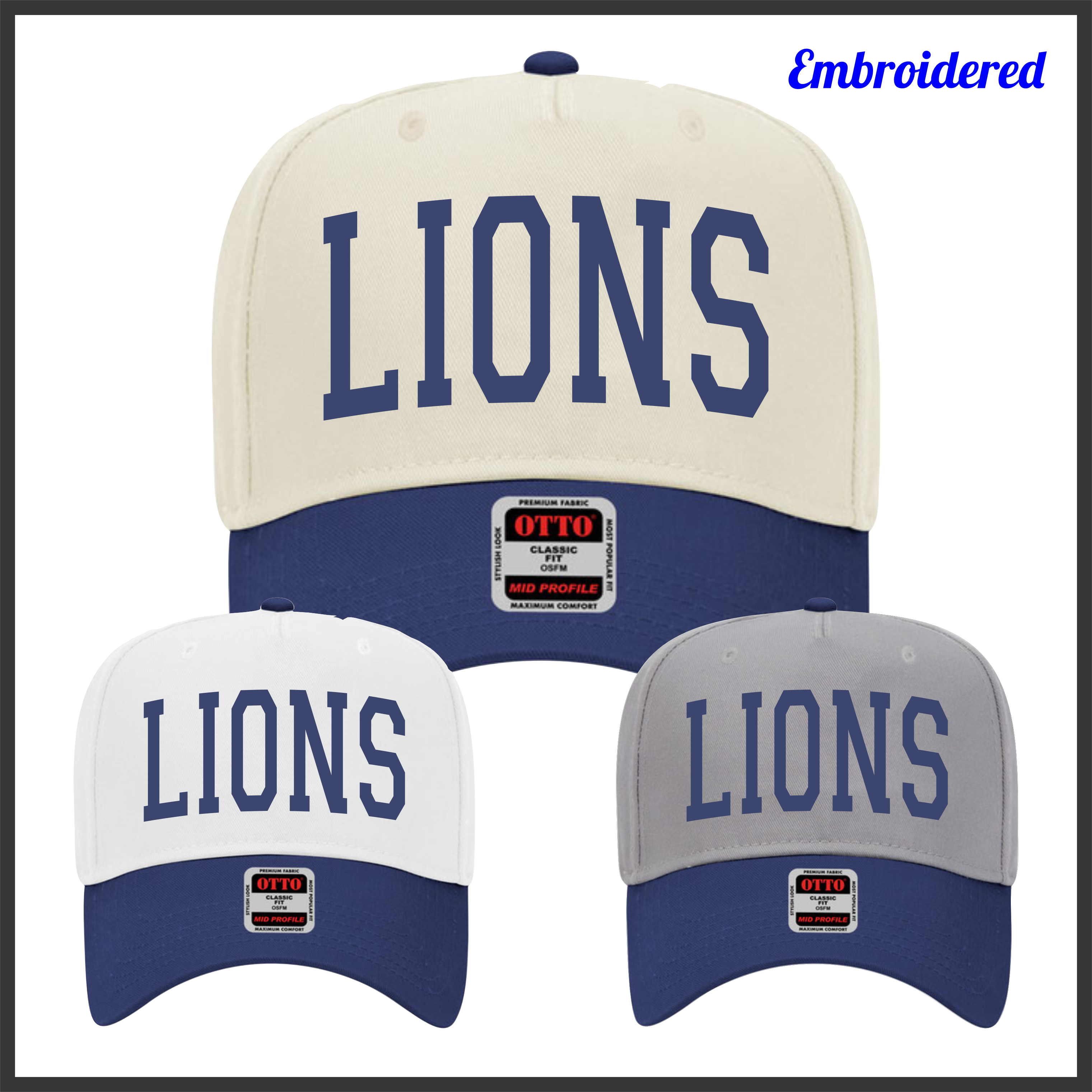 Bismarck 5 Panel LIONS Text Hat