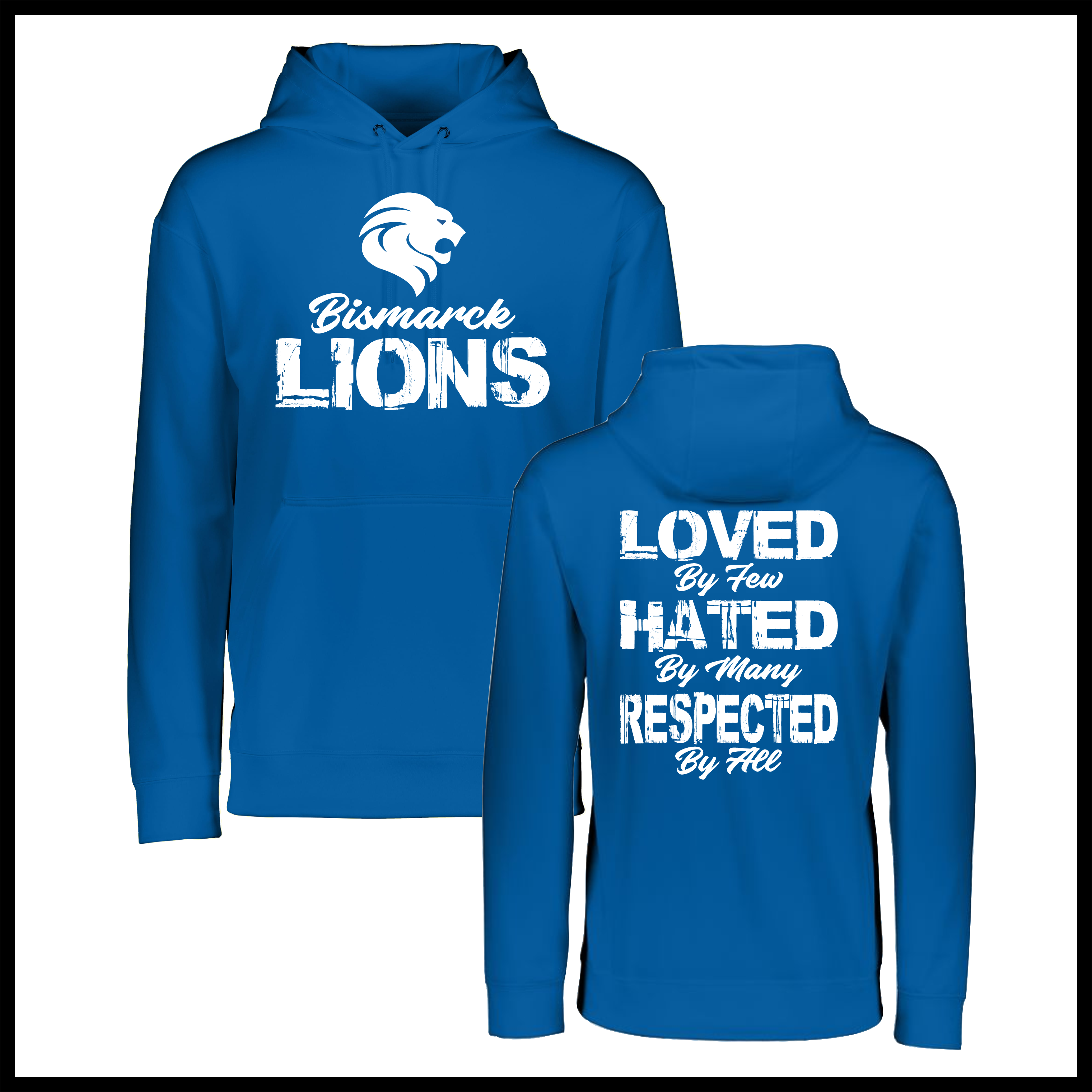 Bismarck Respected By All 100% Poly Wicking Hoodie Sweatshirt