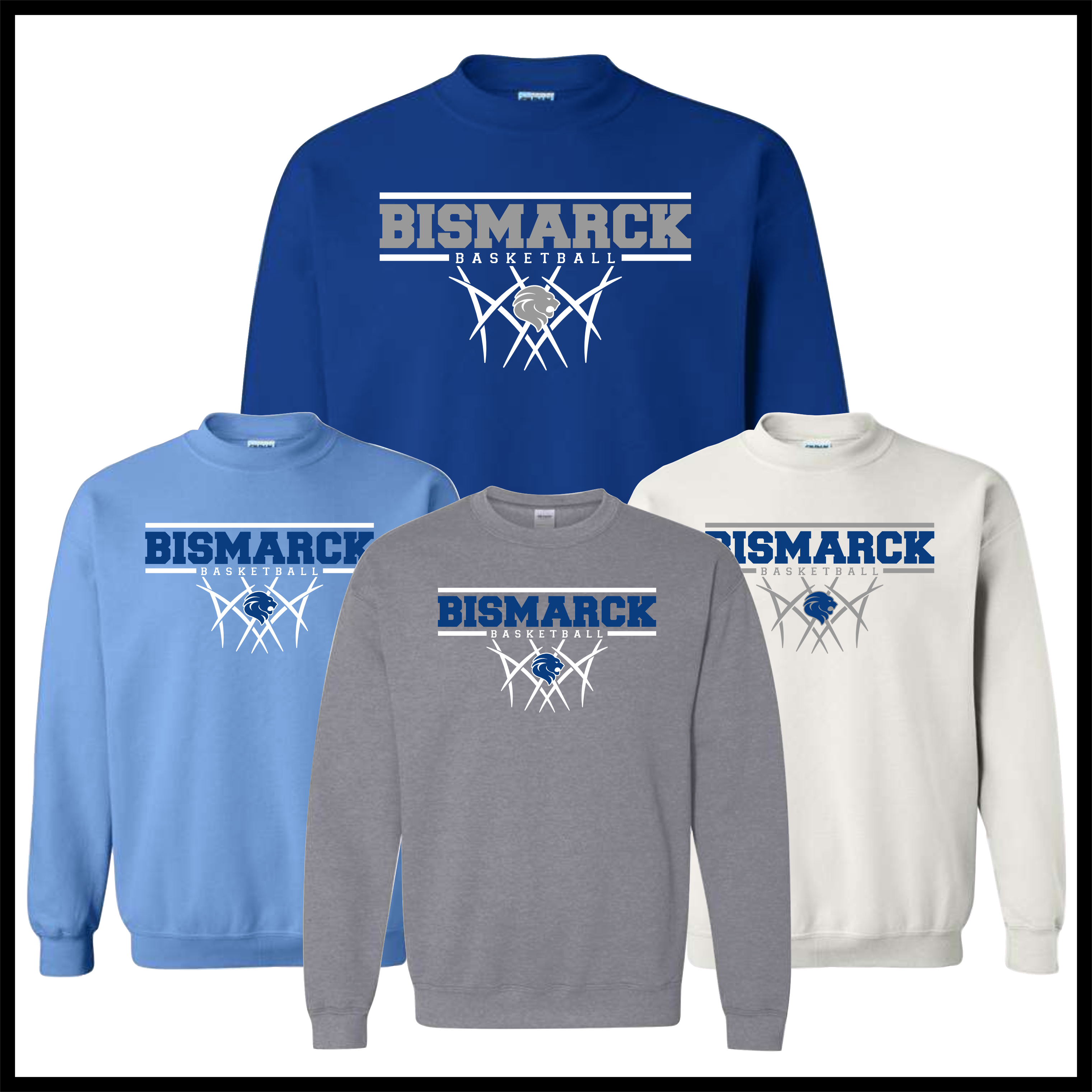 Bismarck Basketball Cotton Blend Crewneck Sweatshirt