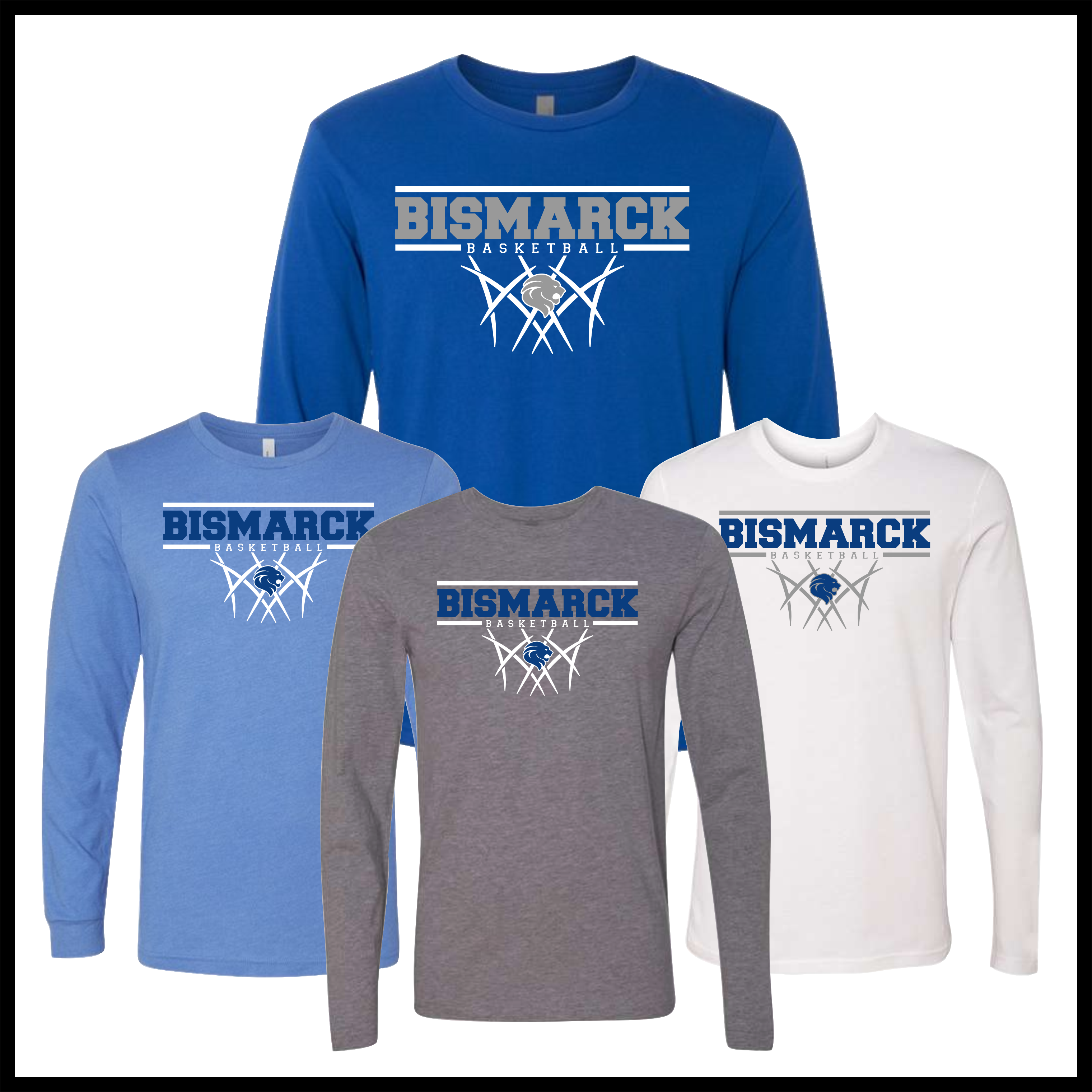 Bismarck Basketball Long Sleeve Ringspun Cotton T-Shirt