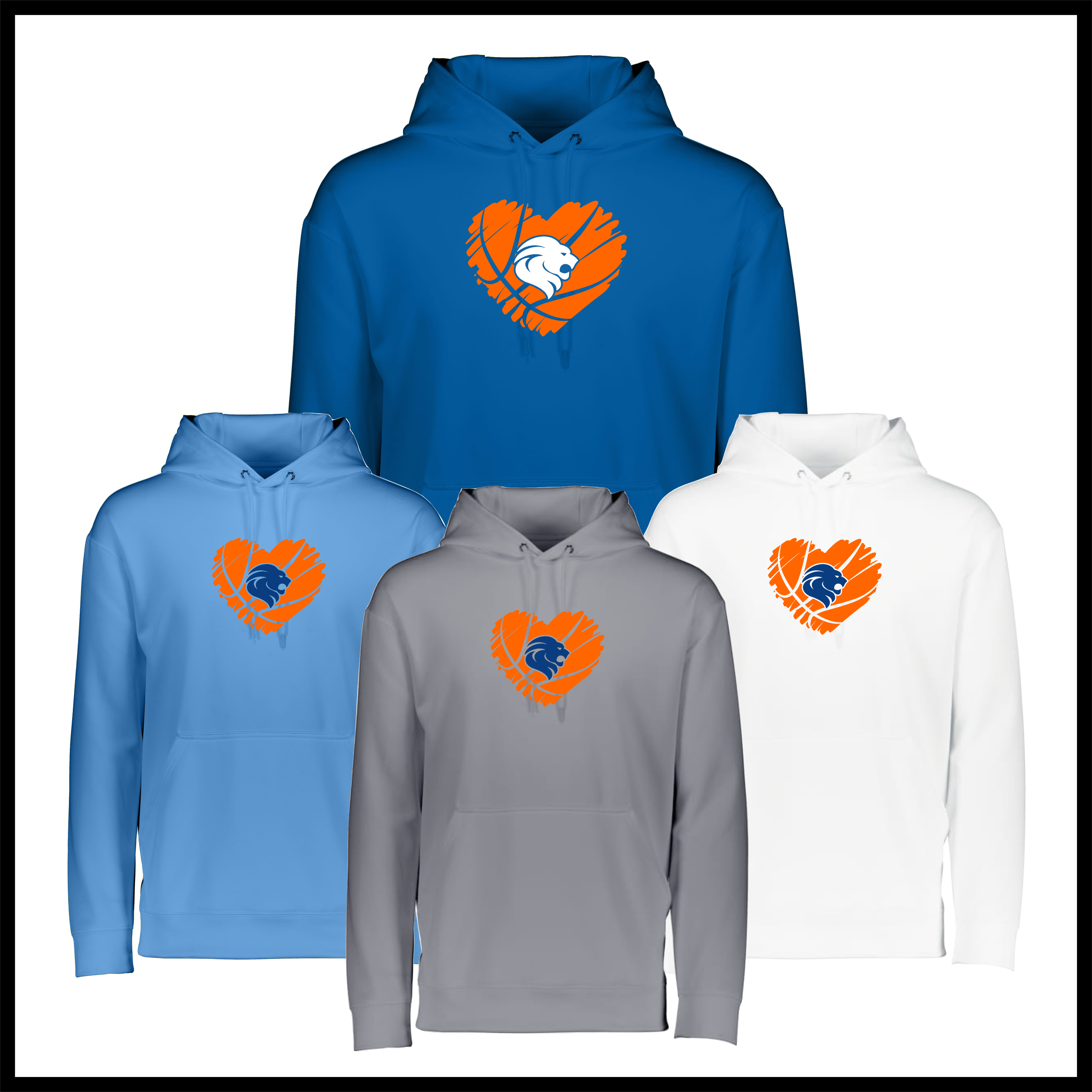 Bismarck Lion Heart 100% Poly Wicking Hoodie Sweatshirt