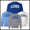 Bismarck Lions Block Text Cotton Blend Crewneck Sweatshirt