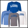 Bismarck Lions Block Text Long Sleeve Ringspun Cotton T-Shirt