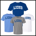 Bismarck Lions Block Text Short Sleeve Ringspun Cotton T-Shirt