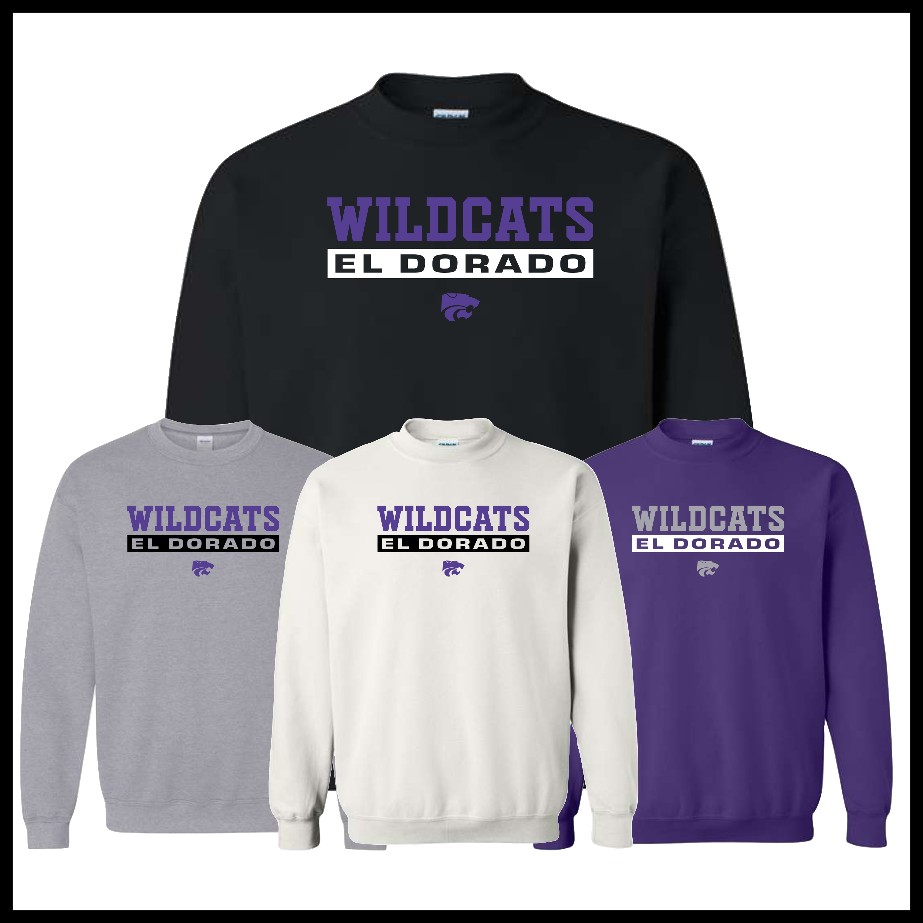 El Dorado BLOCK TEXT Cotton Blend Crewneck Sweatshirt