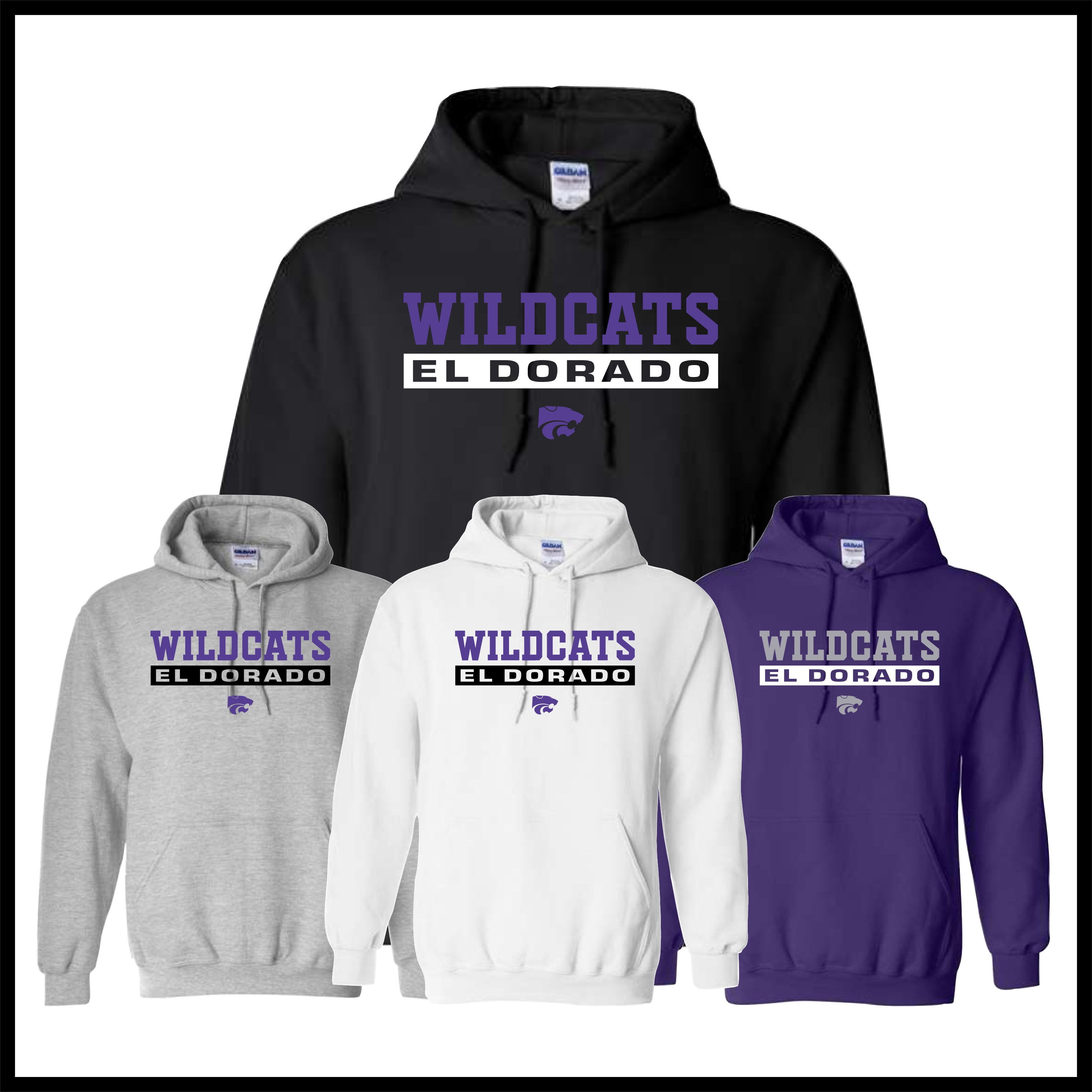 El Dorado BLOCK TEXT Cotton Blend Hoodie Sweatshirt