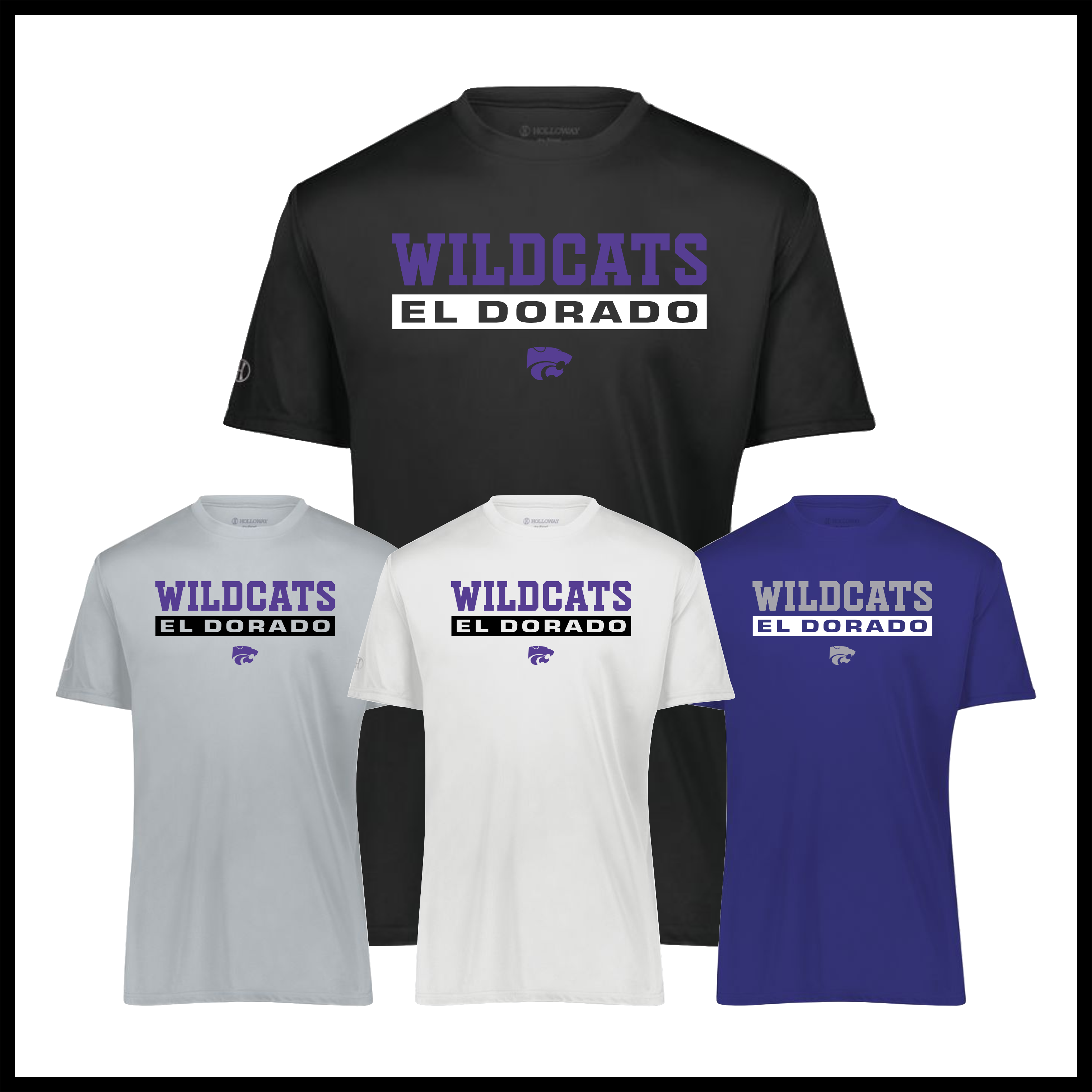 El Dorado BLOCK TEXT Short Sleeve 100% Poly Wicking T-Shirt