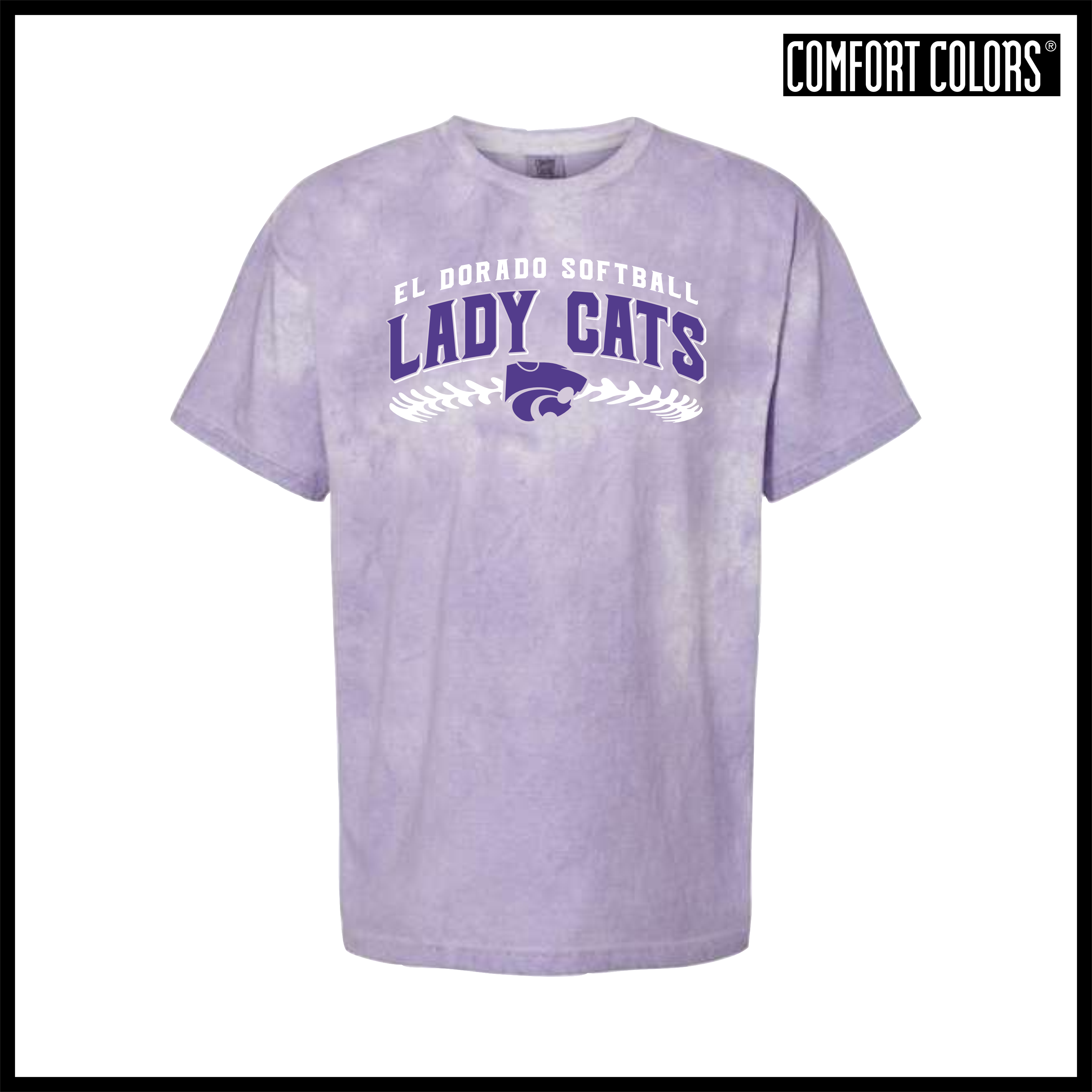El Dorado LADY CATS SOFTBALL Short Sleeve Comfort Colors Colorblast T-Shirt