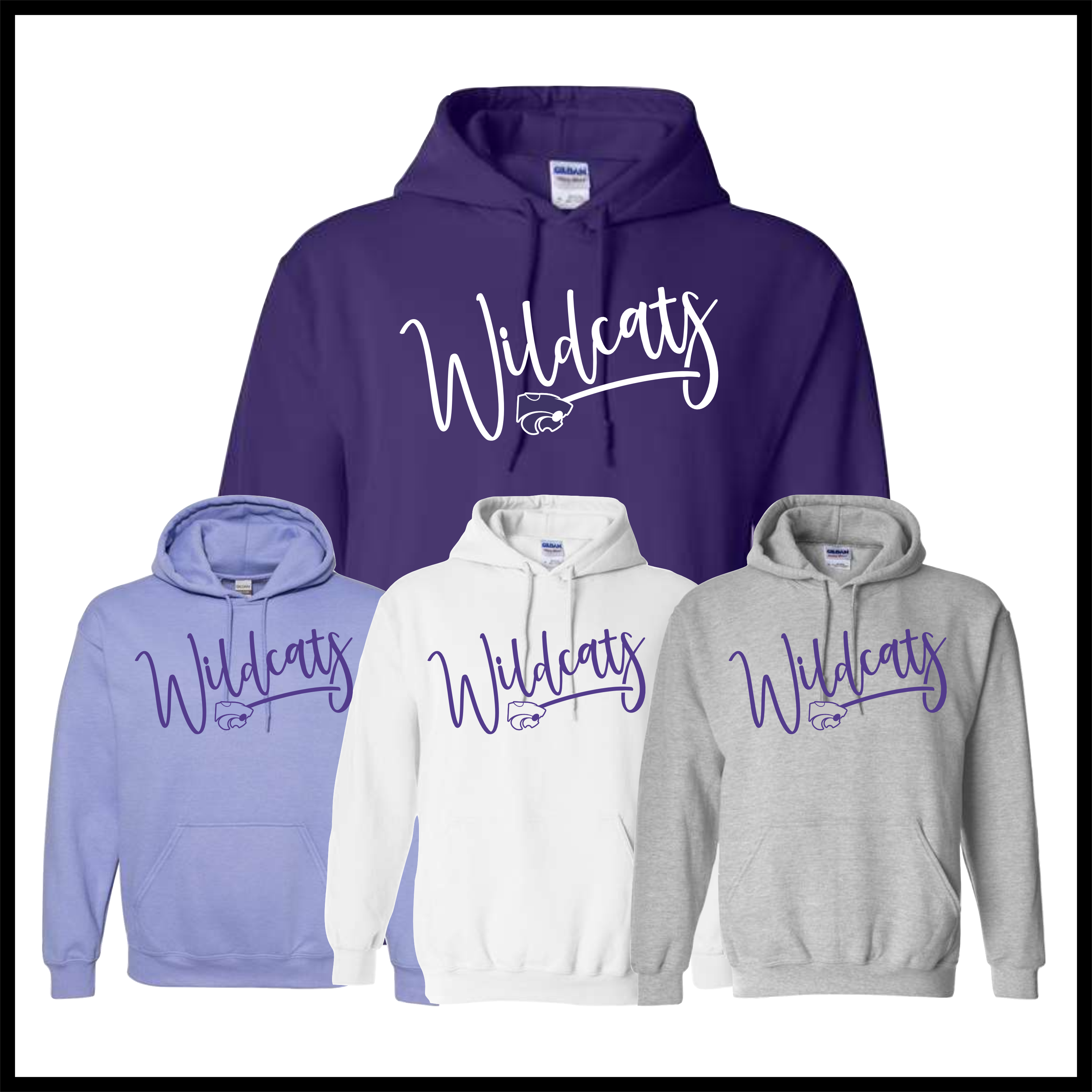 El Dorado WILDCATS SCRIPT Cotton Blend Hoodie Sweatshirt