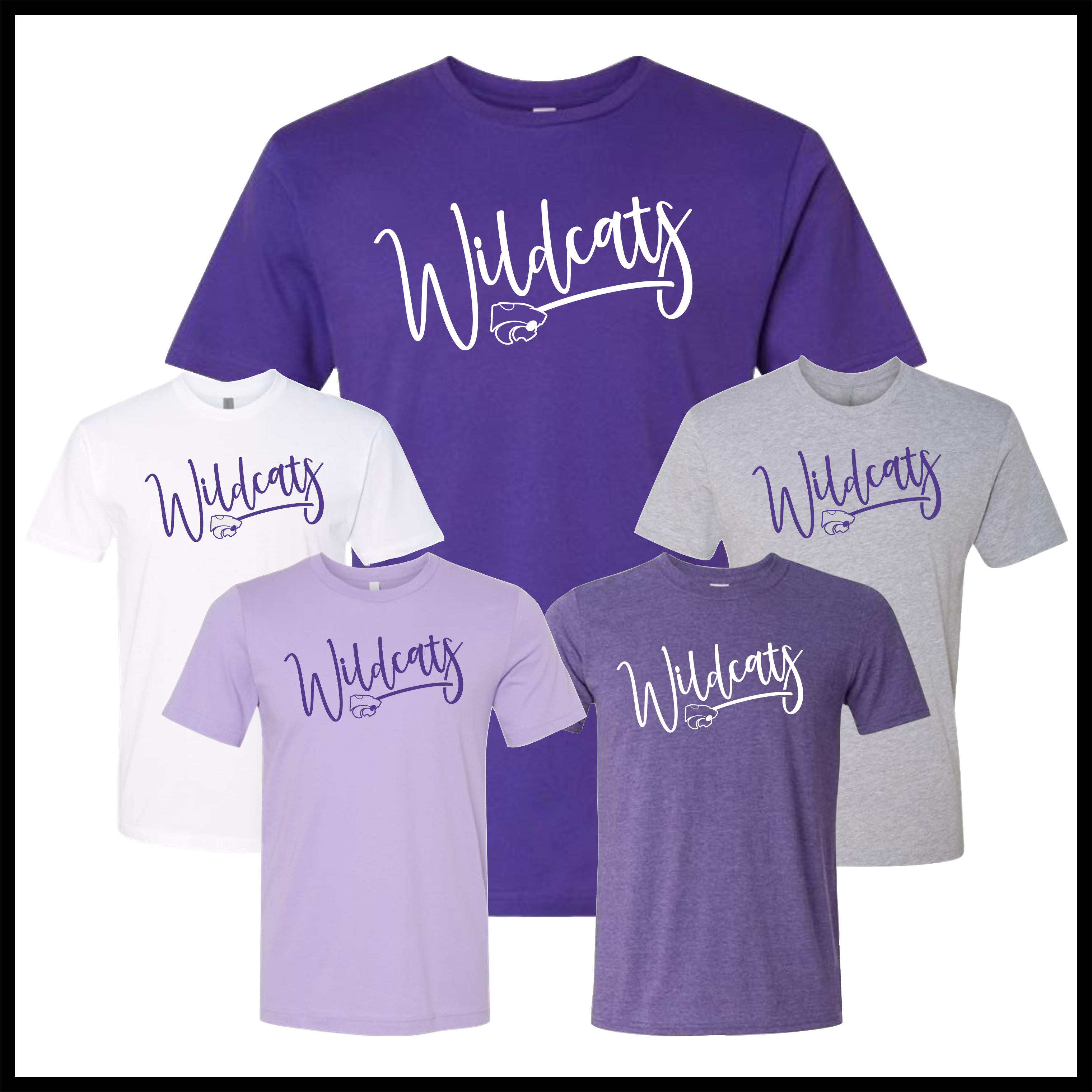 El Dorado WILDCATS SCRIPT Short Sleeve Ringspun Cotton T-Shirt