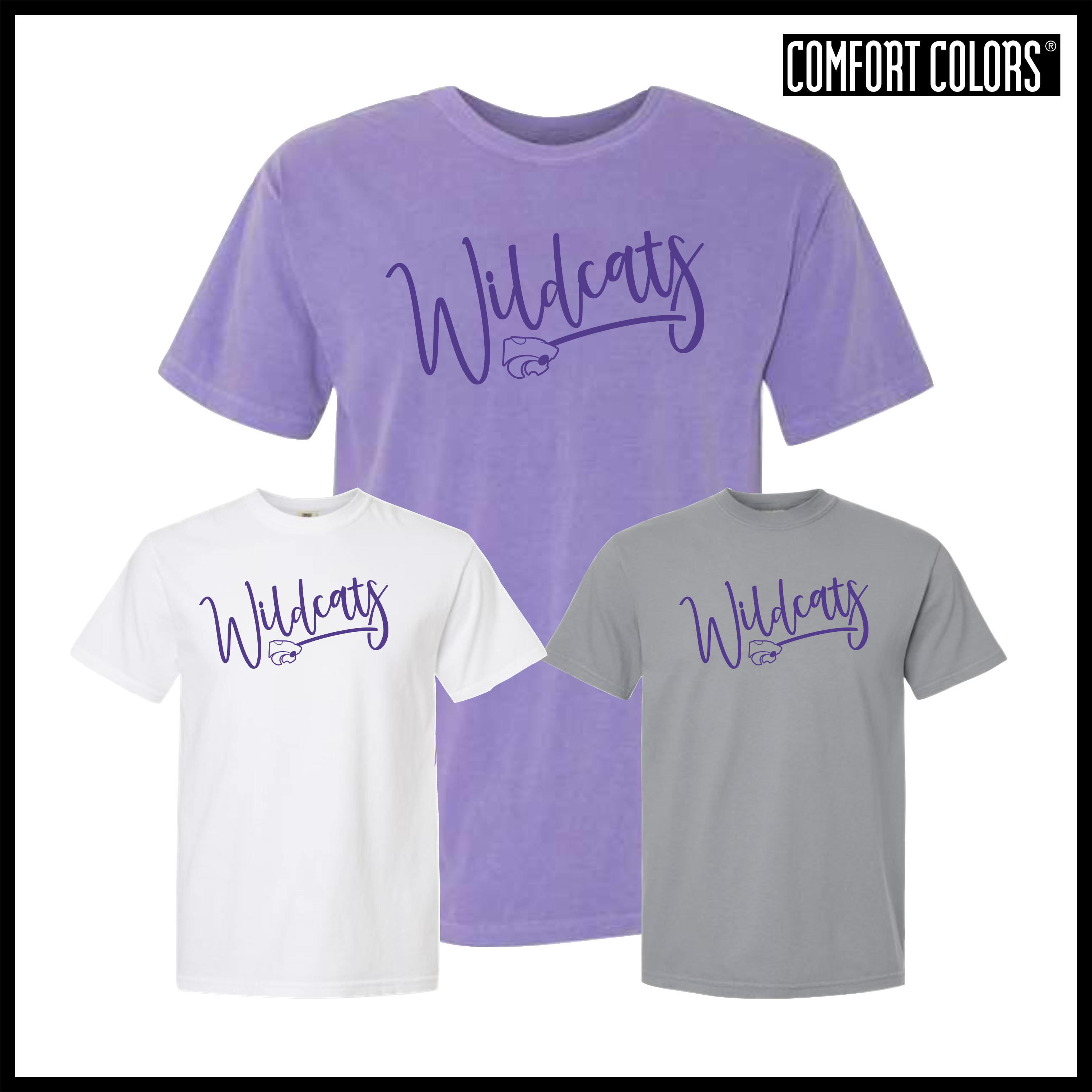 El Dorado WILDCATS SCRIPT Short Sleeve Comfort Colors T-Shirt