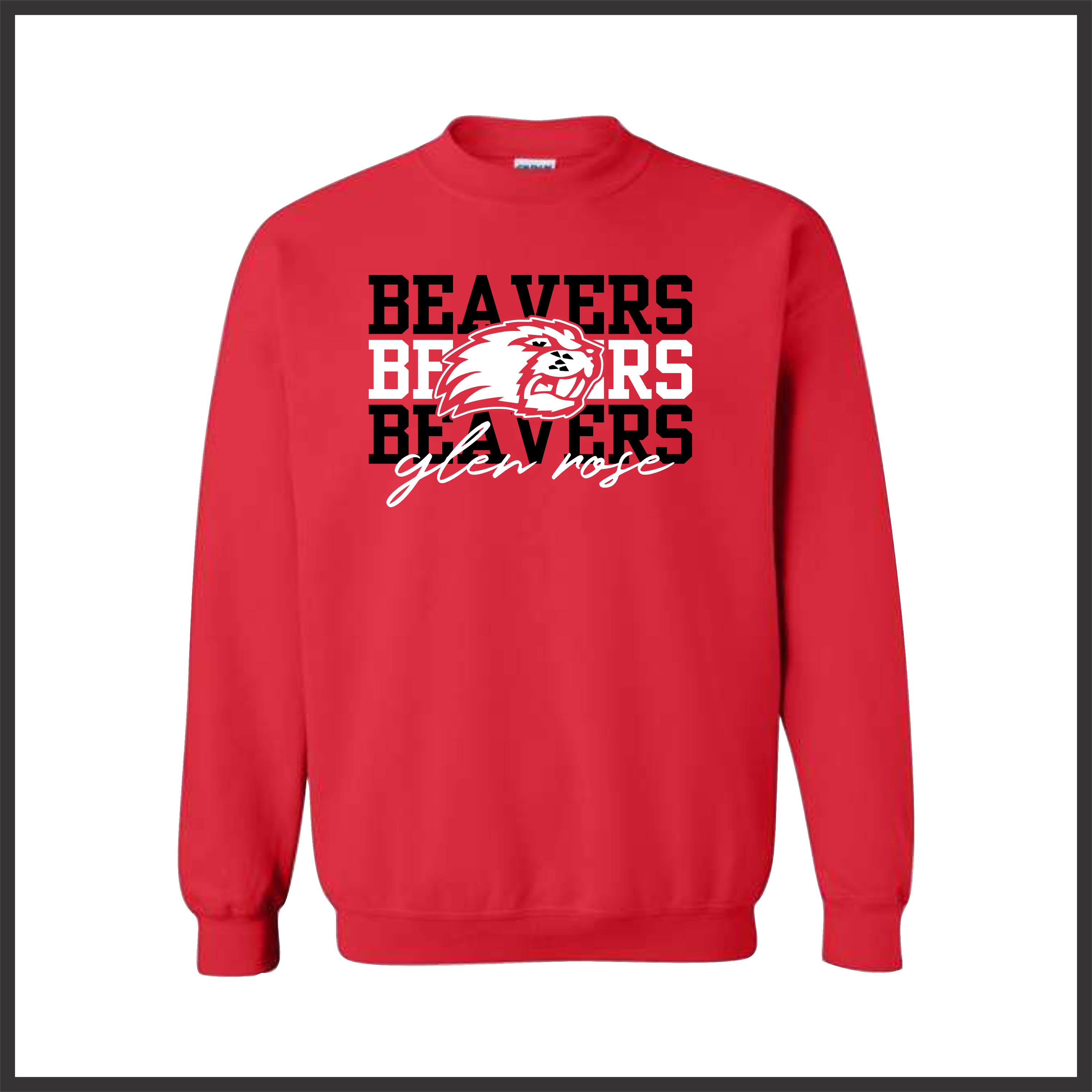 Glen Rose BEAVERS STACKED TEXT Cotton Blend Crewneck Sweatshirt