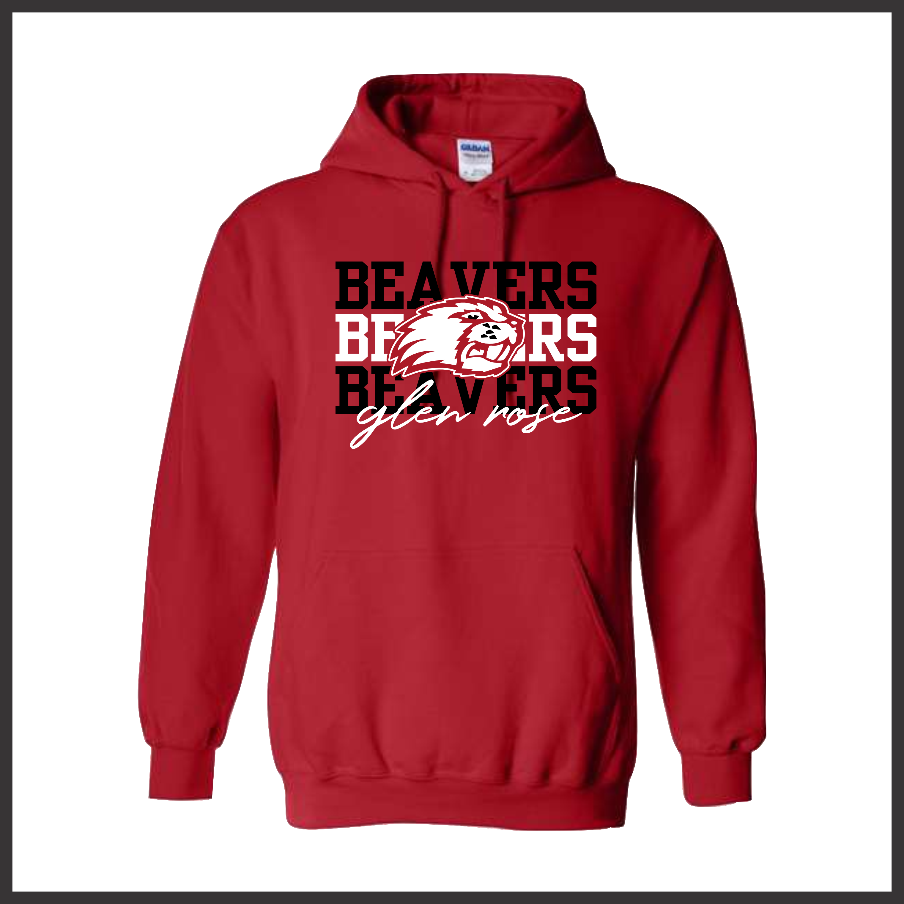 Glen Rose BEAVERS STACKED TEXT Cotton Blend Hoodie Sweatshirt