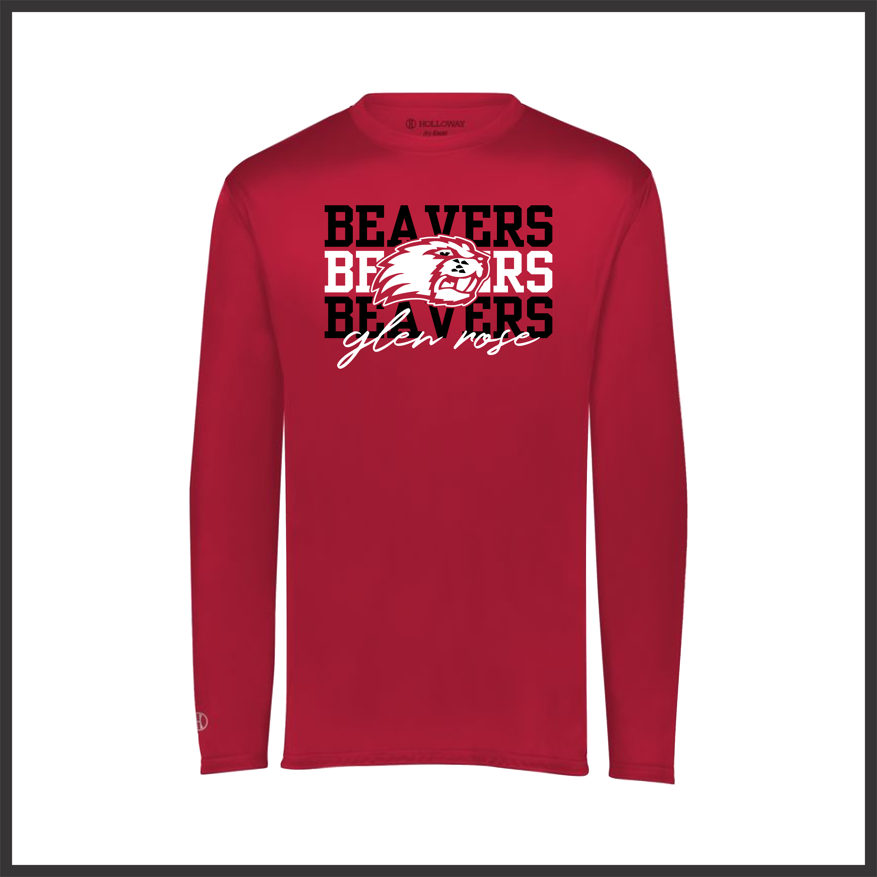 Glen Rose BEAVERS STACKED TEXT Long Sleeve 100% Poly Wicking T-Shirt