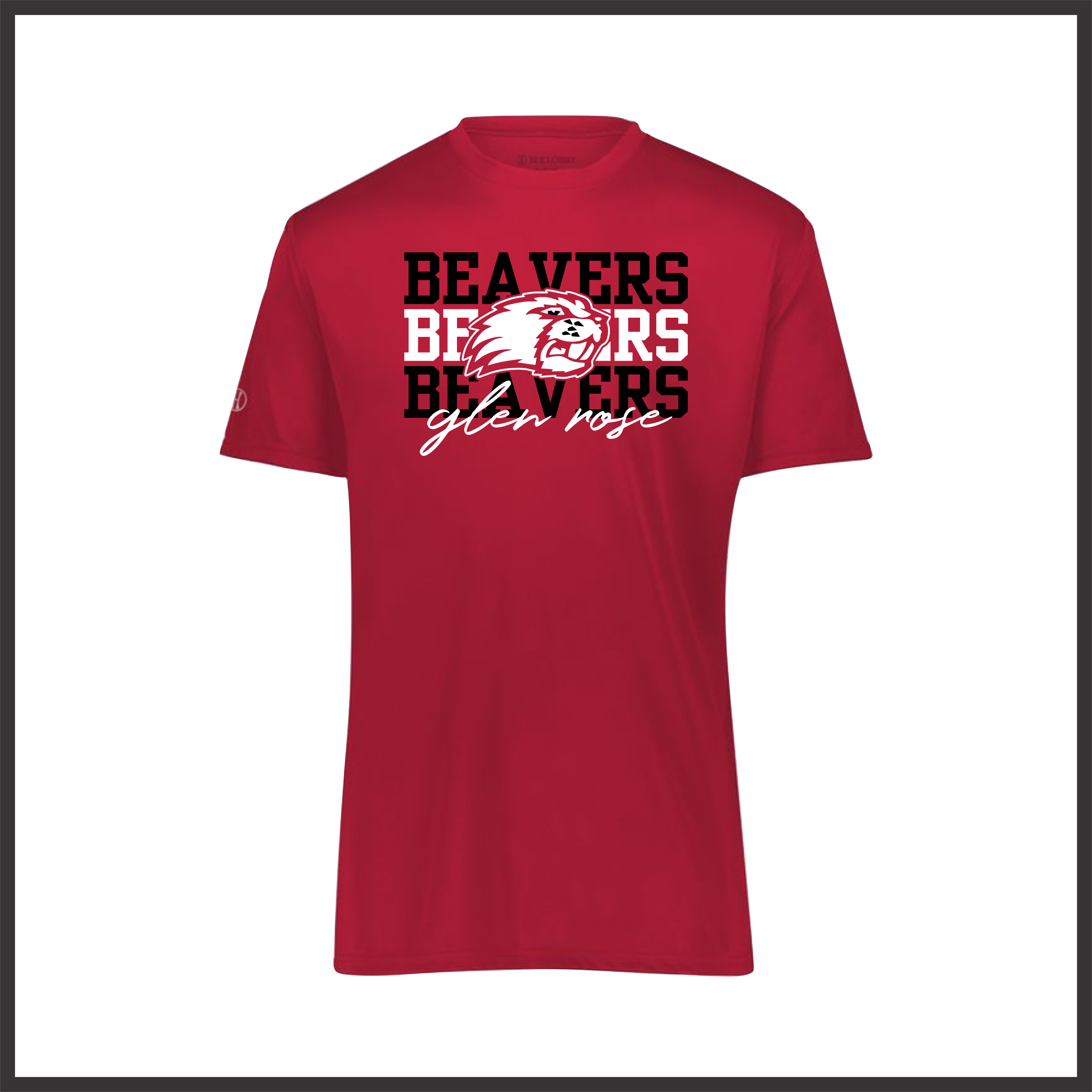 Glen Rose BEAVERS STACKED TEXT Short Sleeve 100% Poly Wicking T-Shirt