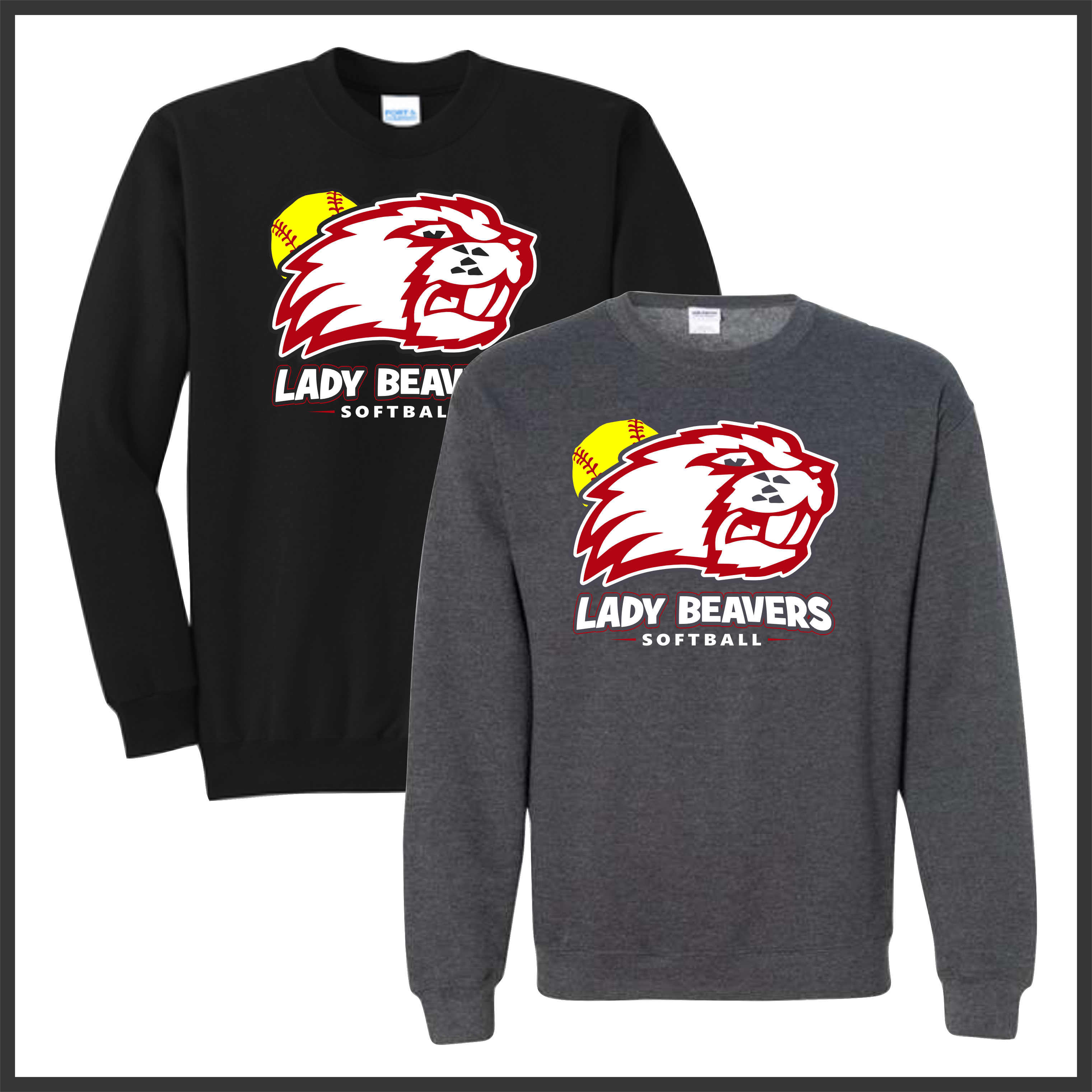 Glen Rose LADY BEAVERS SOFTBALL Cotton Blend Crewneck Sweatshirt