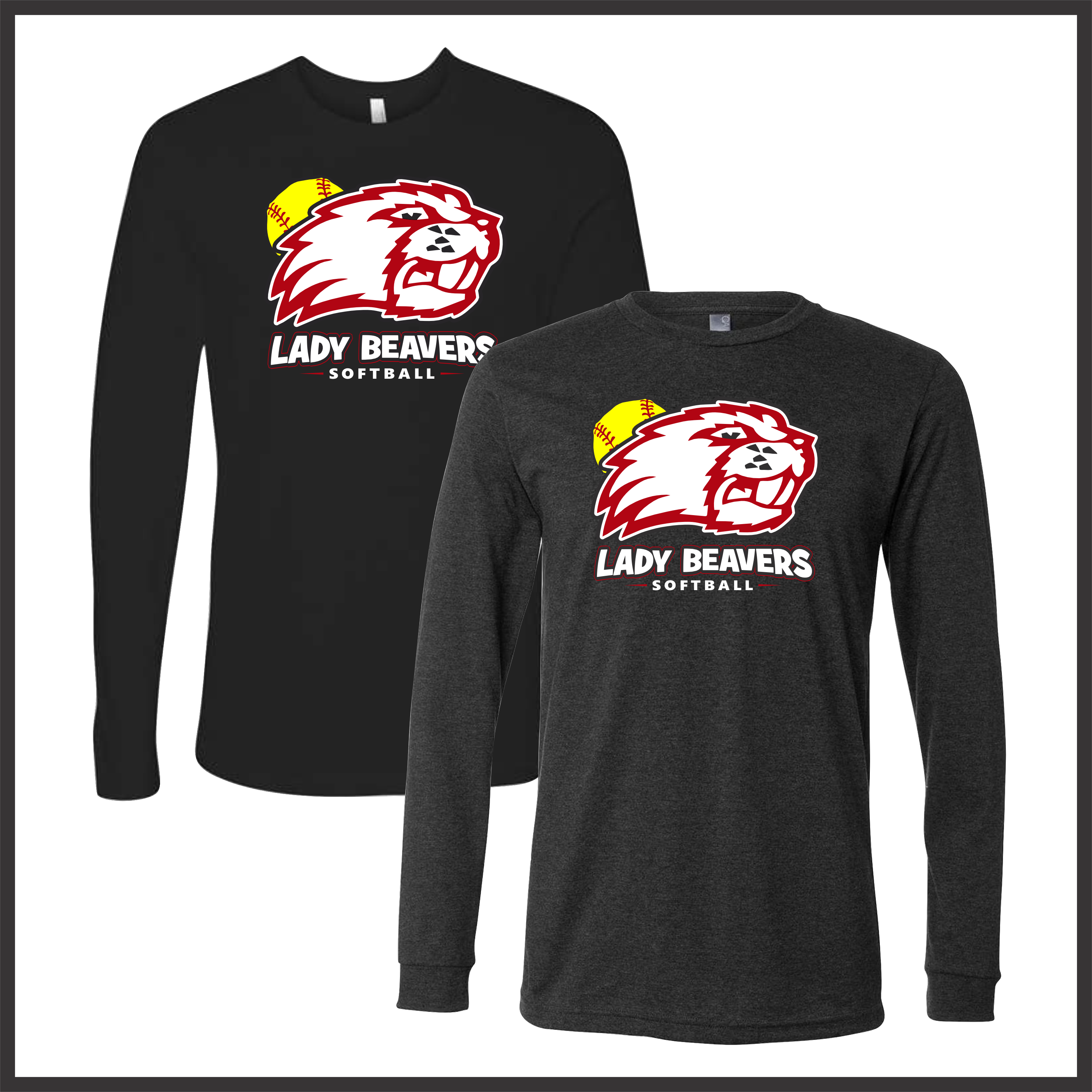 Glen Rose LADY BEAVERS SOFTBALL Long Sleeve Ringspun Cotton T-Shirt