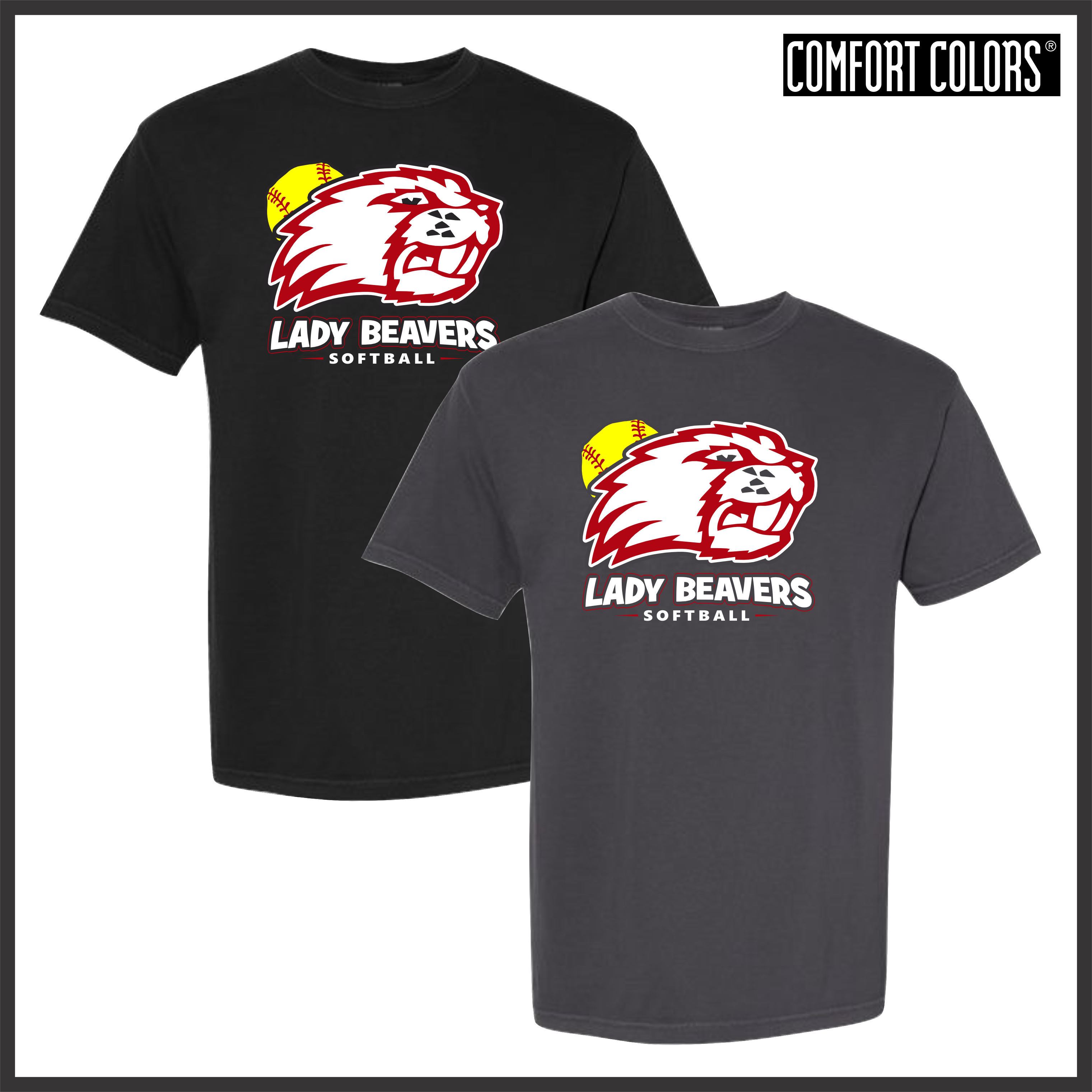 Glen Rose LADY BEAVERS SOFTBALL Short Sleeve Comfort Colors T-Shirt