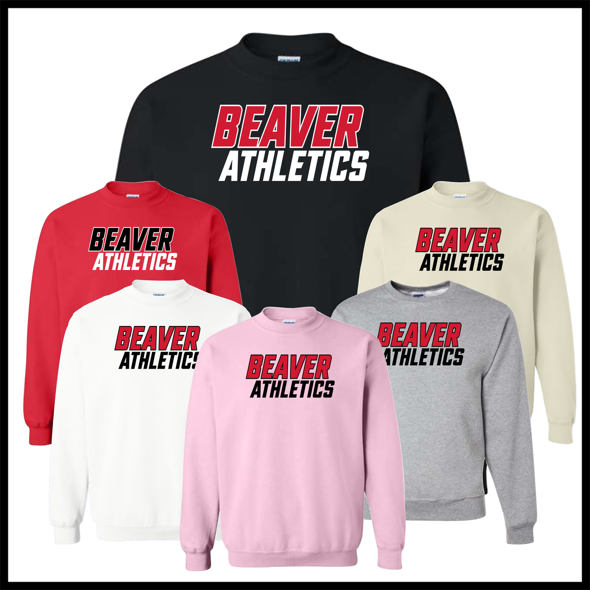 Glen Rose Spirit BEAVER ATHLETICS Cotton Blend Crewneck Sweatshirt
