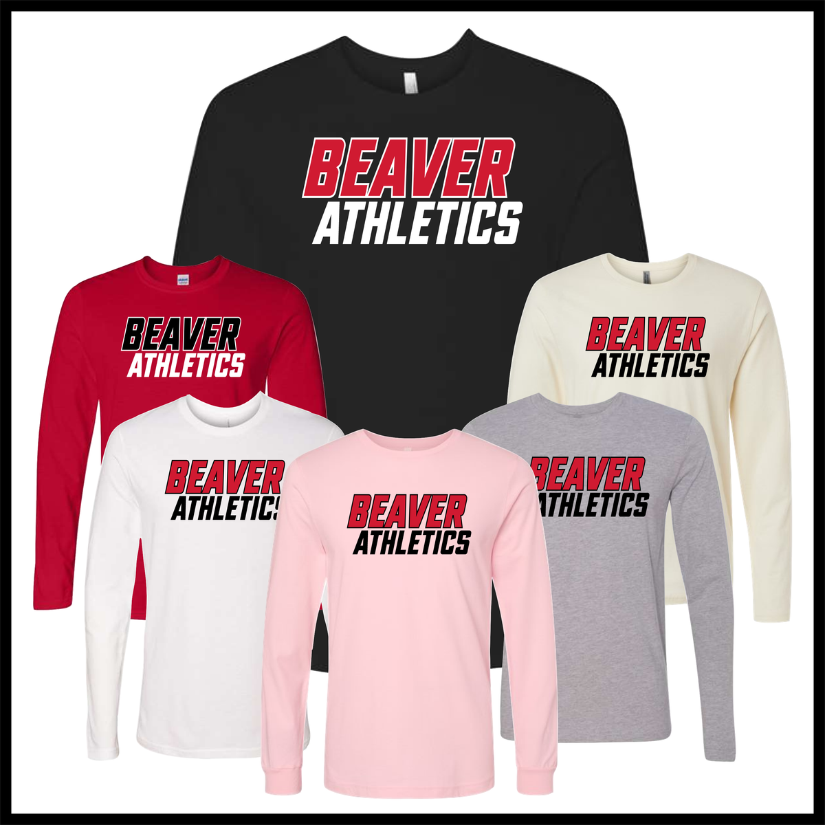 Glen Rose Spirit BEAVER ATHLETICS Long Sleeve Ringspun Cotton T-Shirt