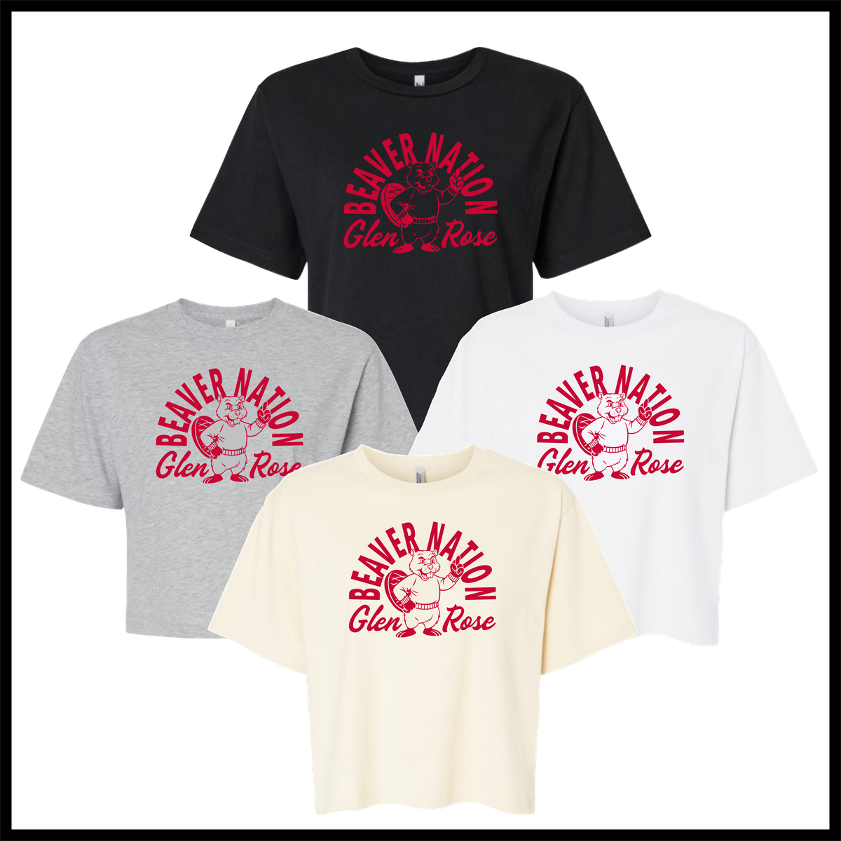 Glen Rose Spirit BEAVER NATION Boxy Crop T-Shirt